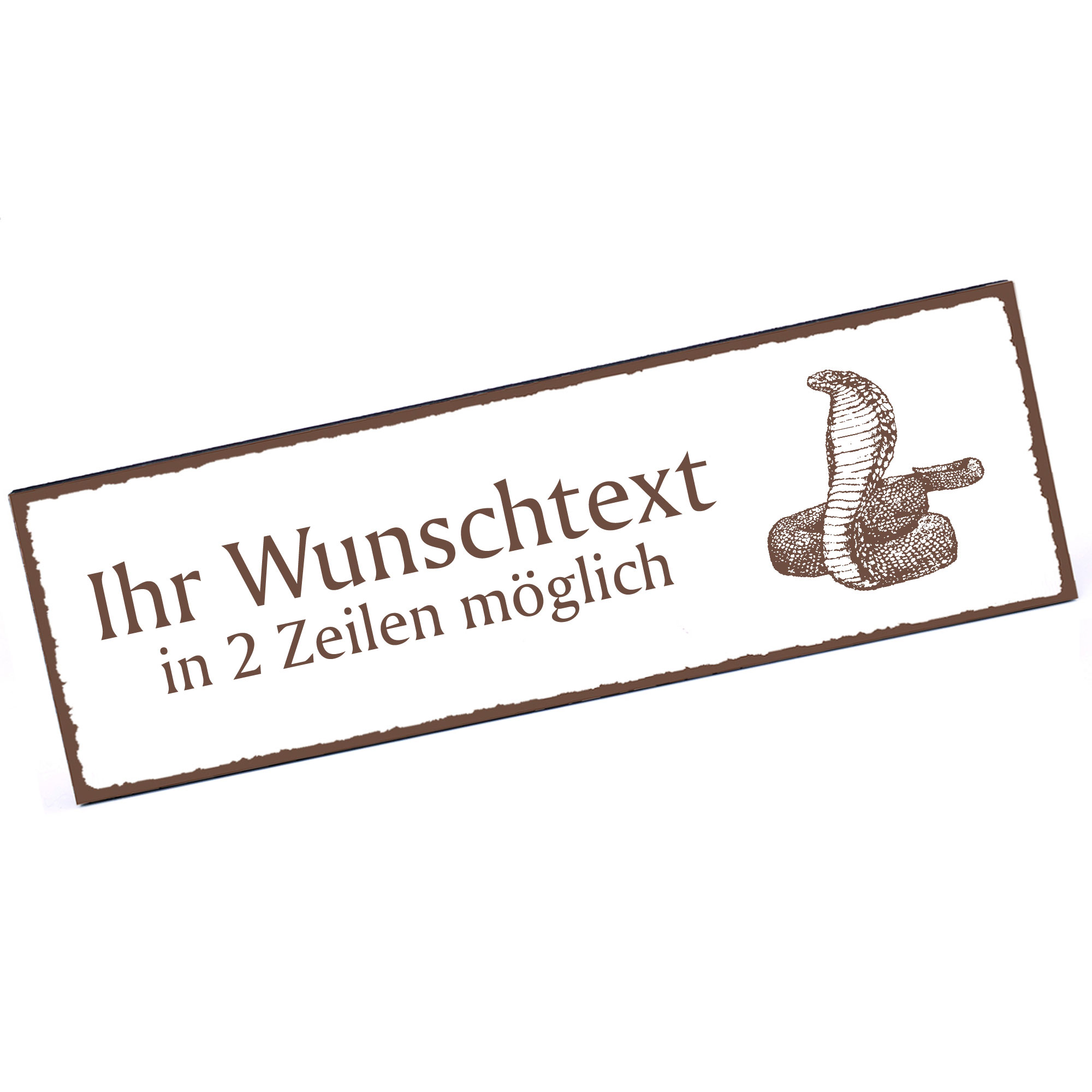 Türschild Cobra Schlange  Namensschild personalisiert mit Gravur - 150mm x 50mm - selbstklebend