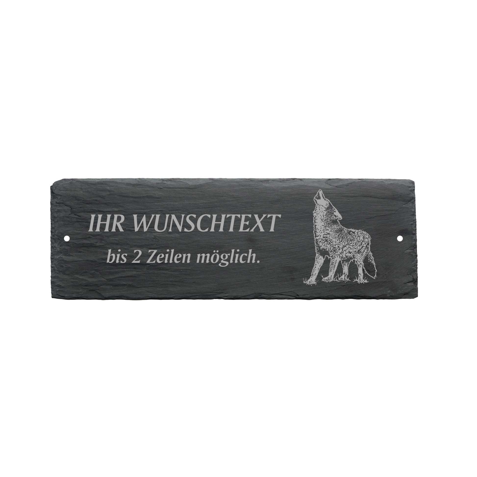 Türschild « HEULENDER WOLF » ca. 22 x 8 cm - aus Schiefer