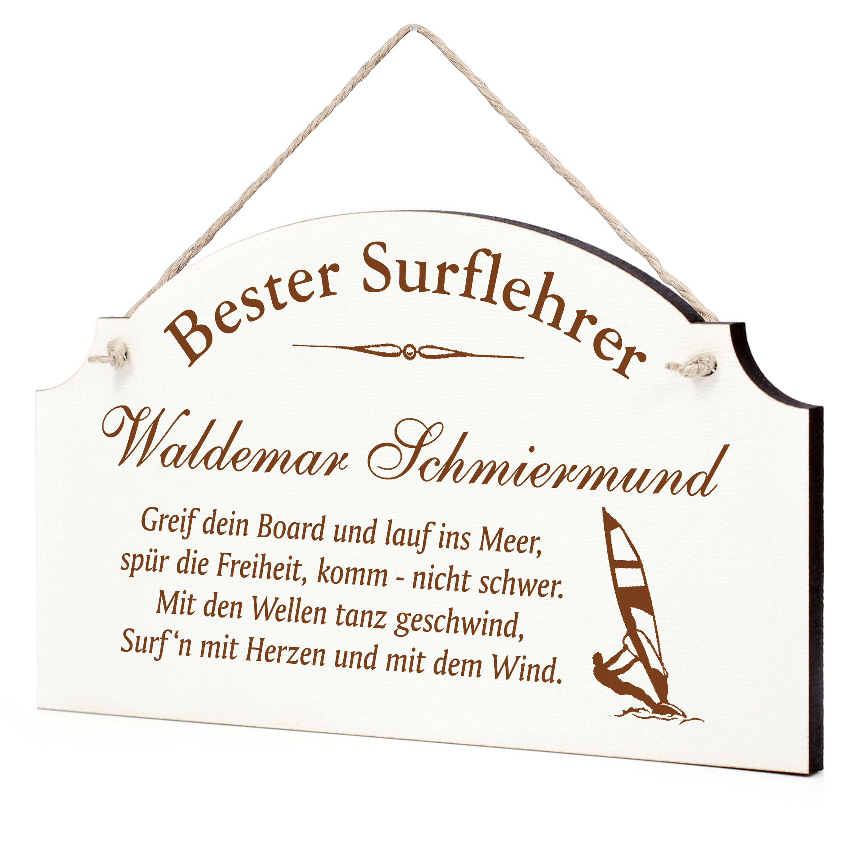 Schild Bester Surflehrer Beste Surflehrerin Geschenk - lustige Geschenke in 3 Größen zum Geburtstag
