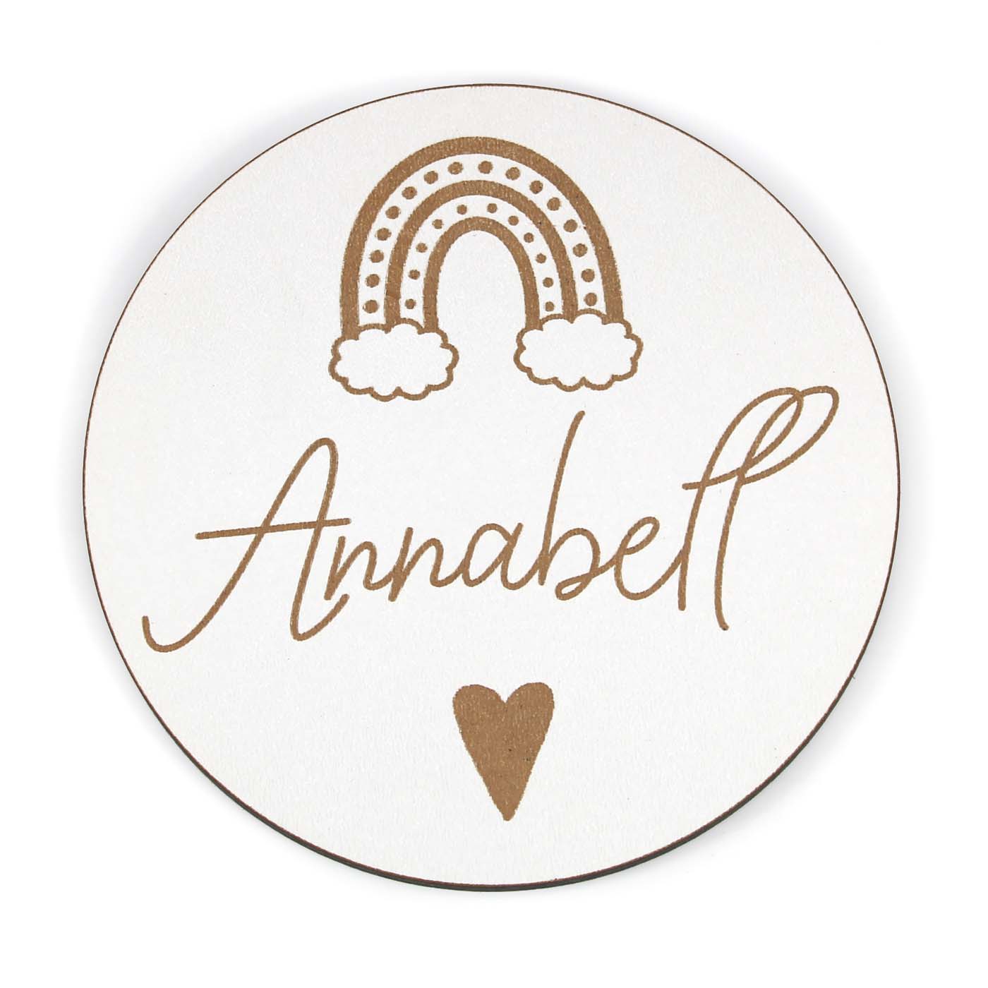 Türschild Kinderzimmer Regenbogen personalisiert - selbstklebendes Schild mit Name - 12 x 12 cm