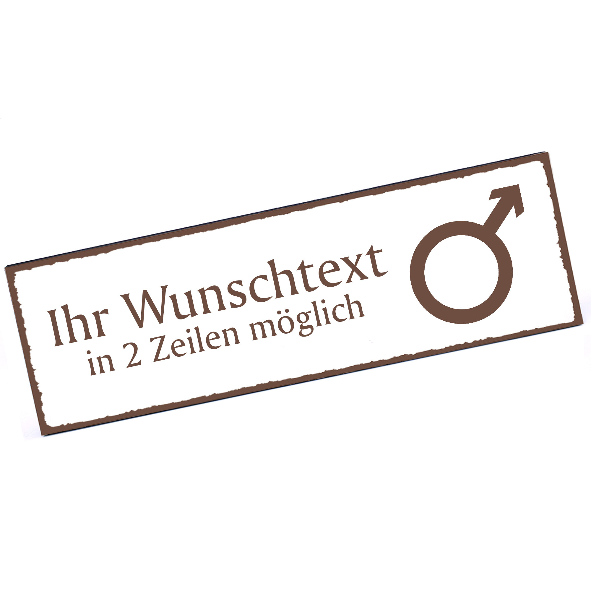 Türschild Mann Symbol  Namensschild personalisiert mit Gravur - 150mm x 50mm - selbstklebend