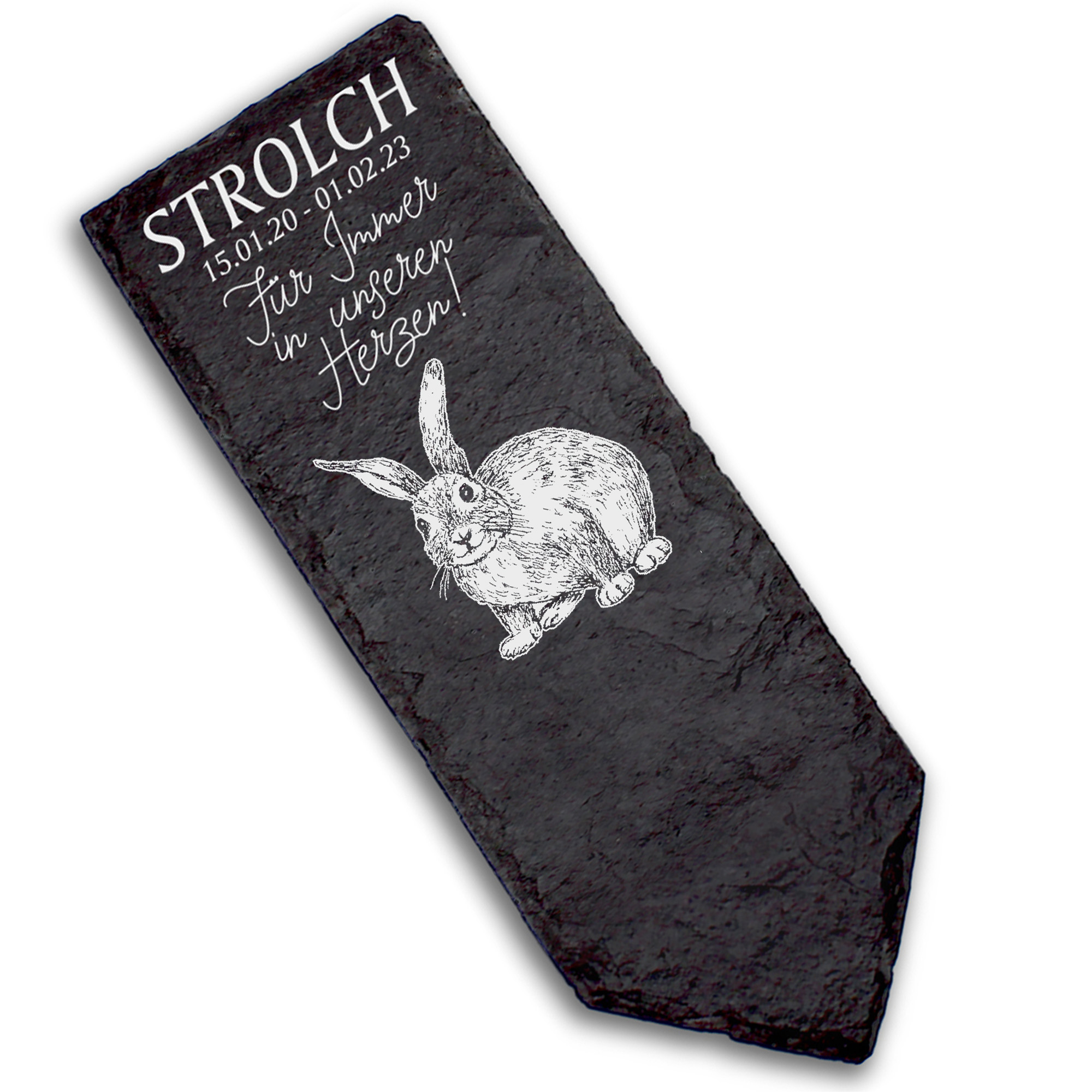 Grabstecker Grabschmuck Grabstein - Kaninchen - Personalisiert Grab Deko 8 x 22 cm Grabdekoration