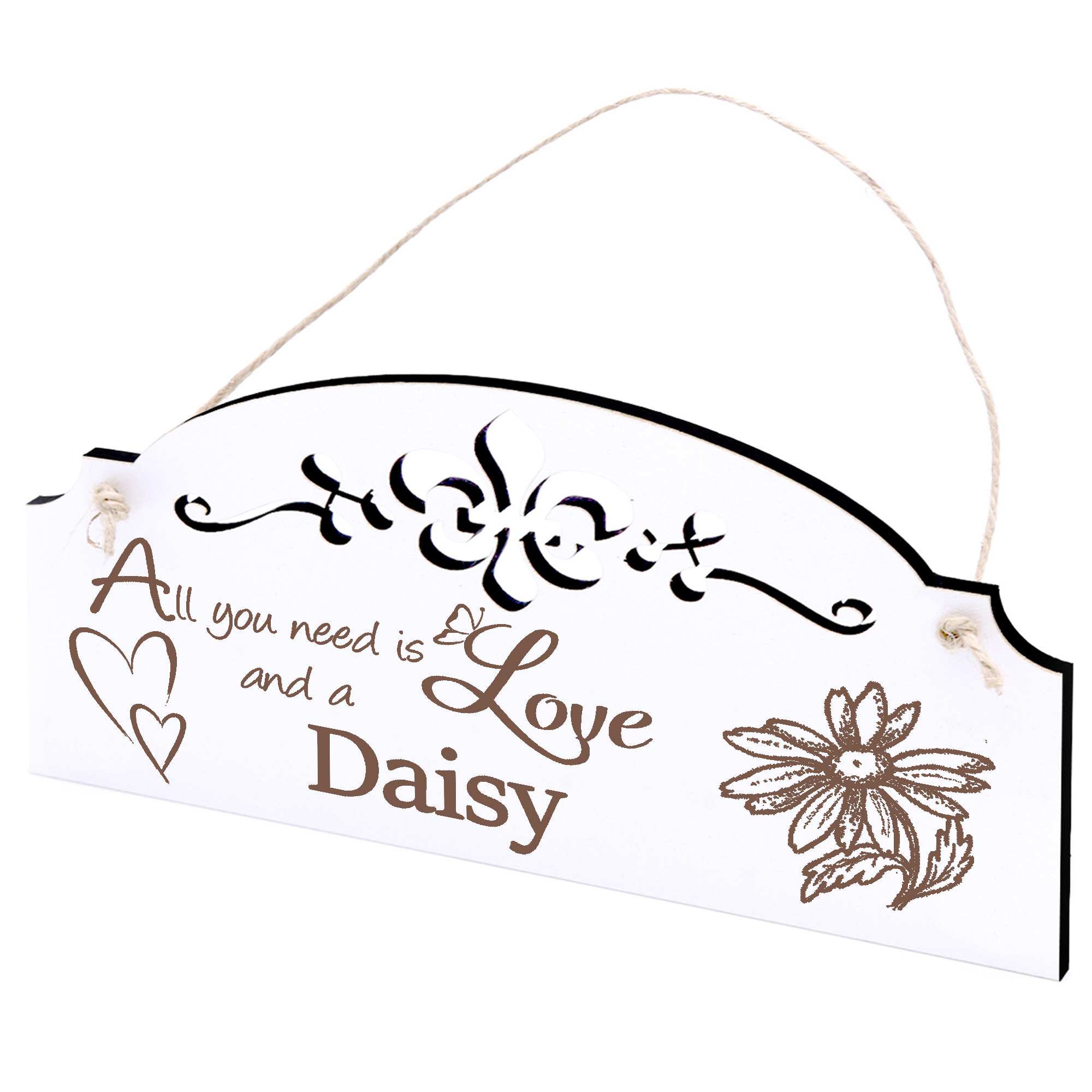 Schild Margerite Deko 20x10cm - All you need is Love and a Daisy - Holz