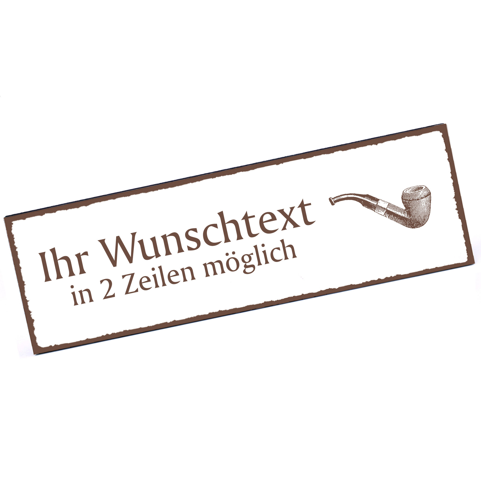 Türschild Pfeife  Namensschild personalisiert mit Gravur - 150mm x 50mm - selbstklebend