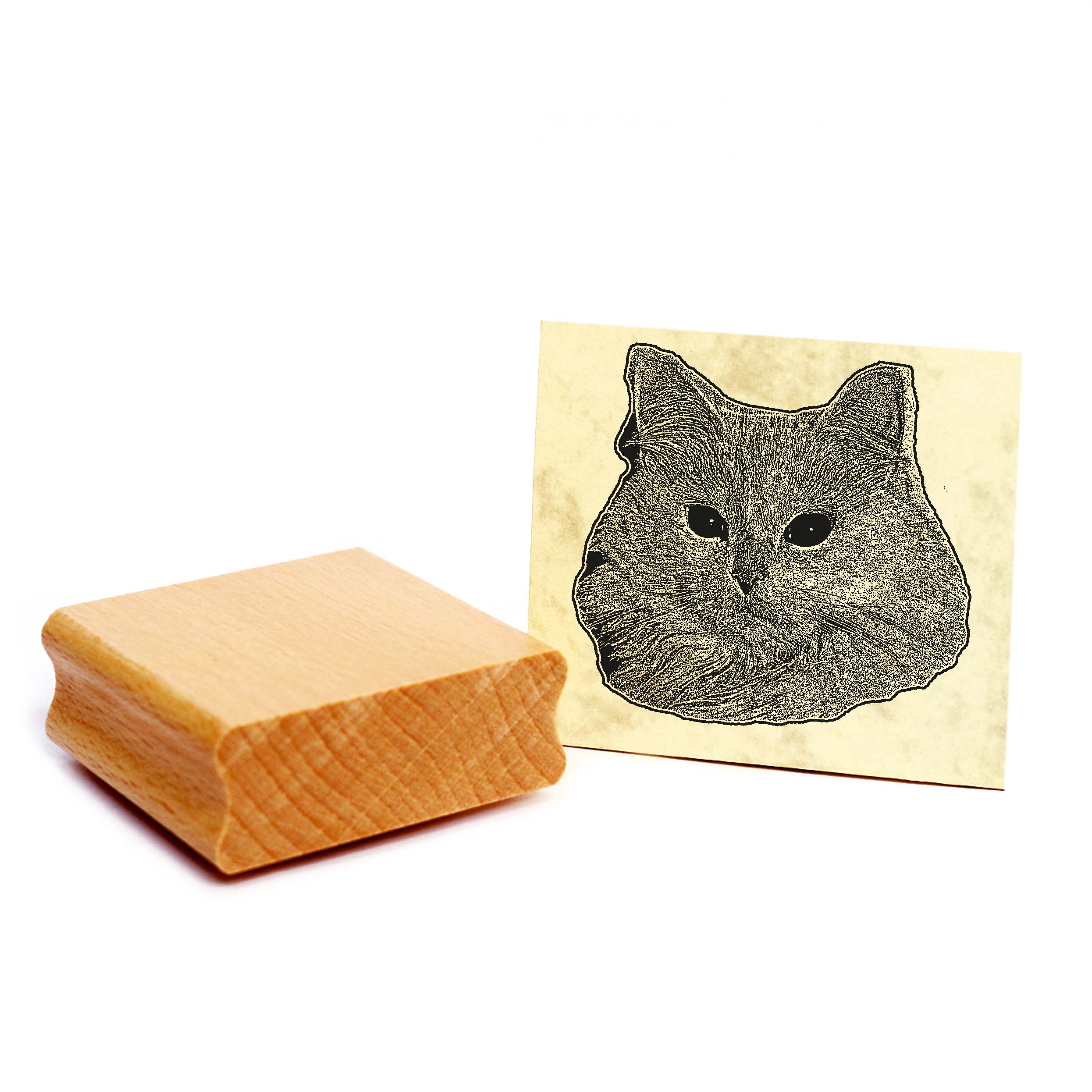 Motivstempel Türkisch Van - Stempel Katze Holzstempel ca. 48 x 48 mm