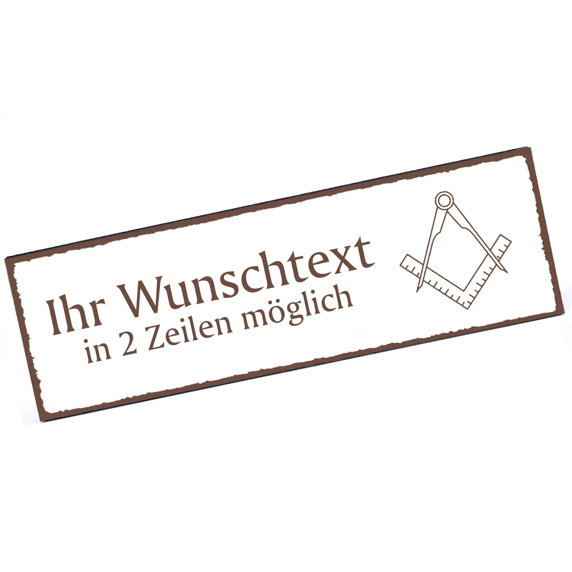 Türschild Freimaurer  Namensschild personalisiert mit Gravur - 150mm x 50mm - selbstklebend