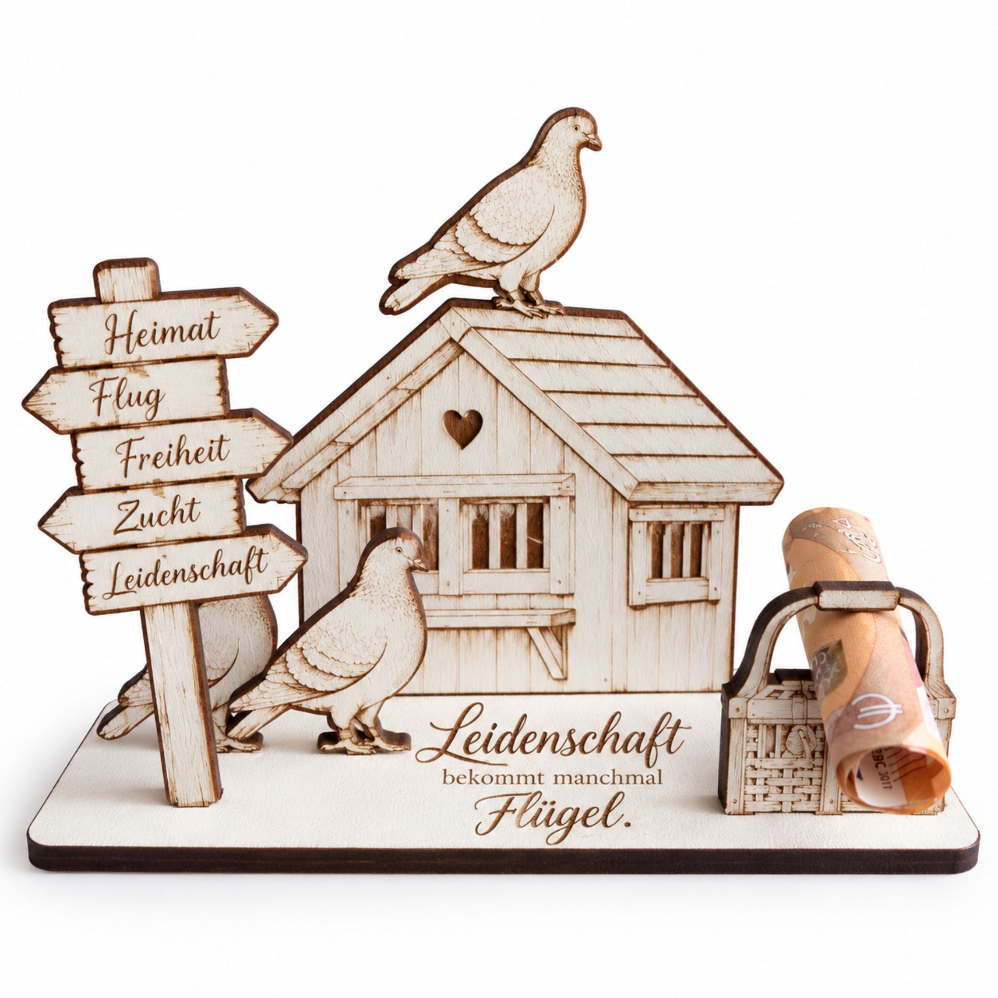 Taubenzucht Geldgeschenk Geschenk für Taubenzüchter 14x11cm