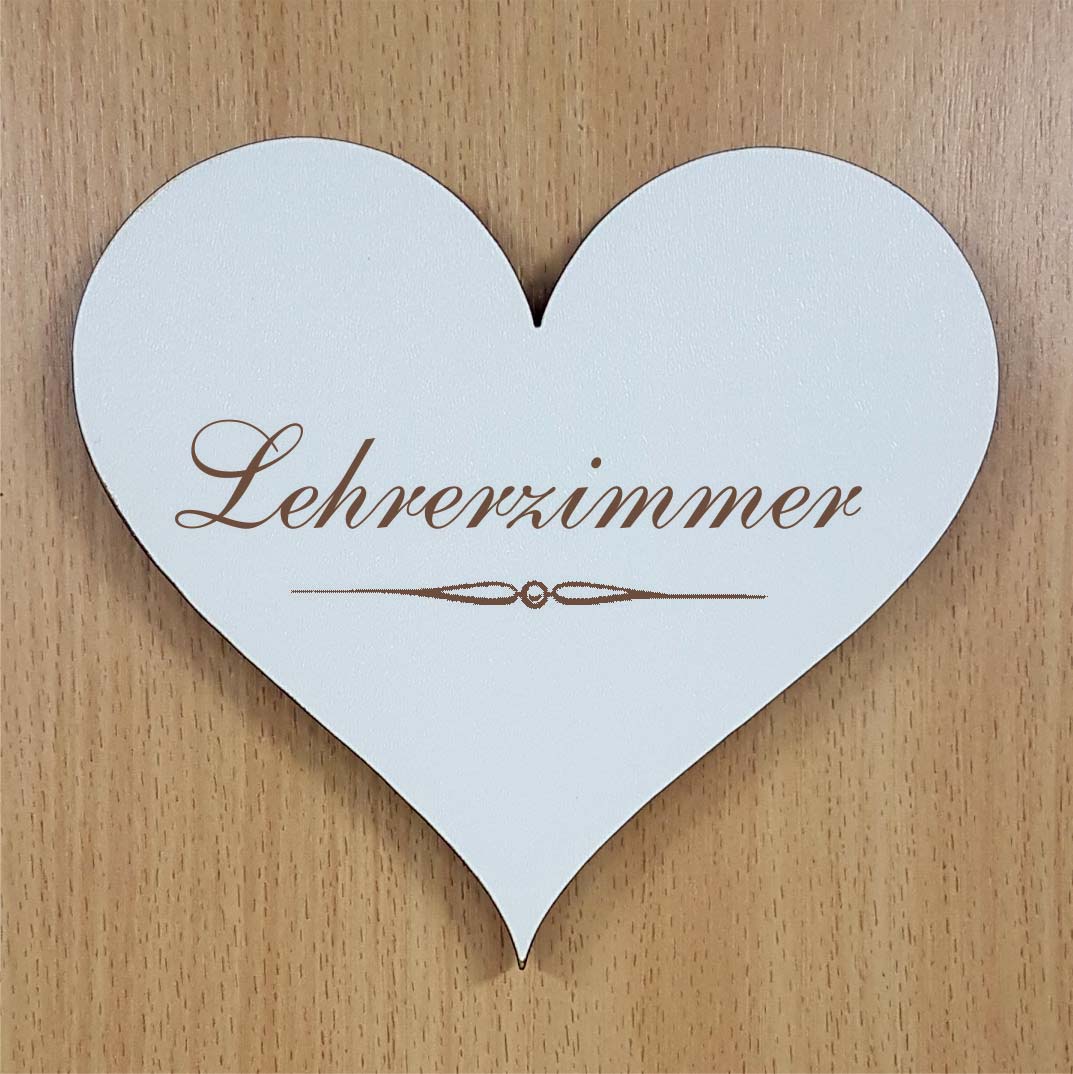 Shabby Herz « LEHRERZIMMER » selbstklebendes Türschild