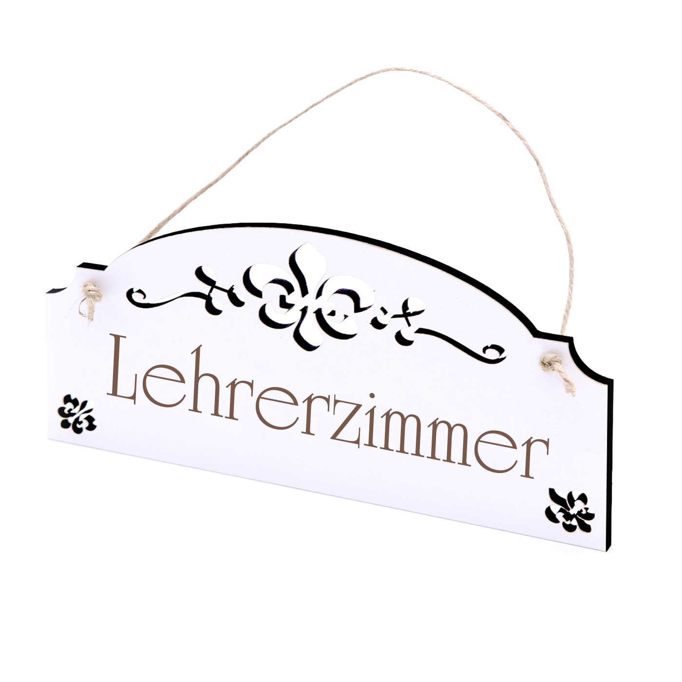 Schild Lehrerzimmer - Vintage Türschild mit Ornamenten