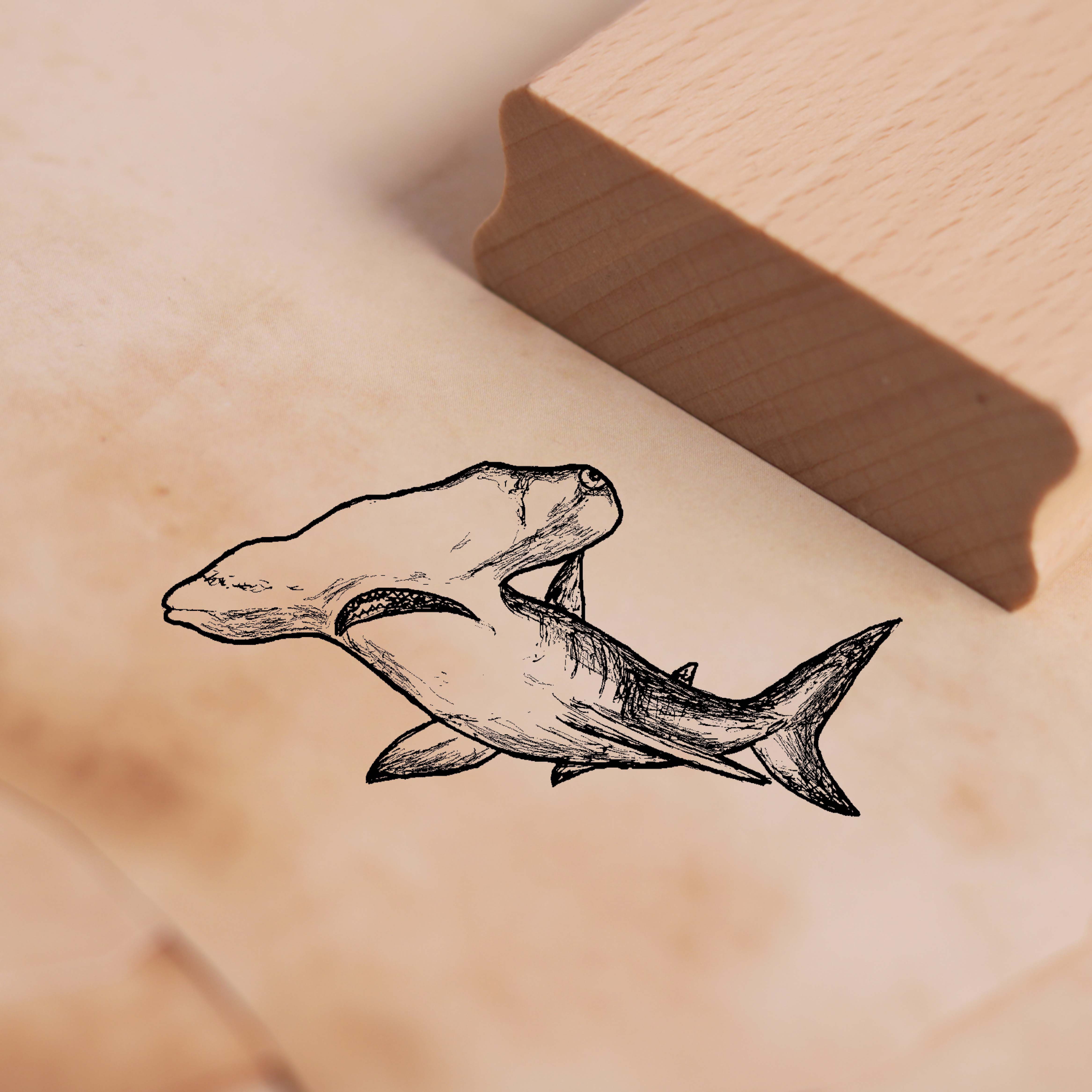 Motivstempel Hammerhai - Stempel Hai 58 x 28 mm