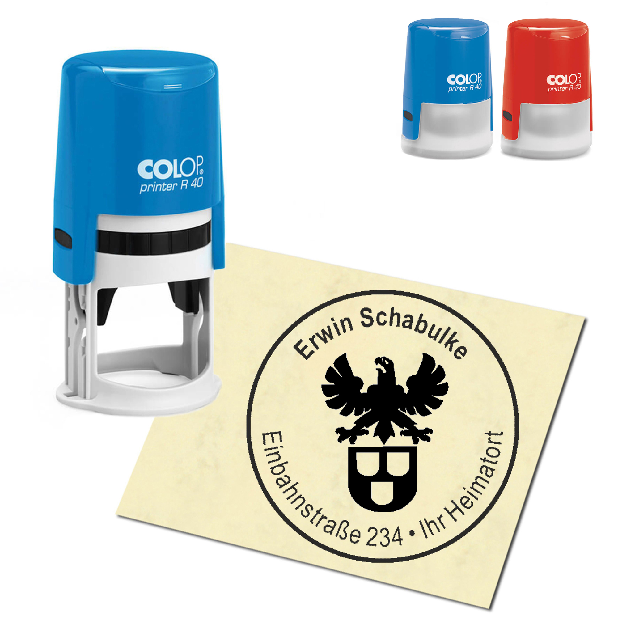 Stempel Adressstempel personalisiert - Maler - rund &empty; 40mm