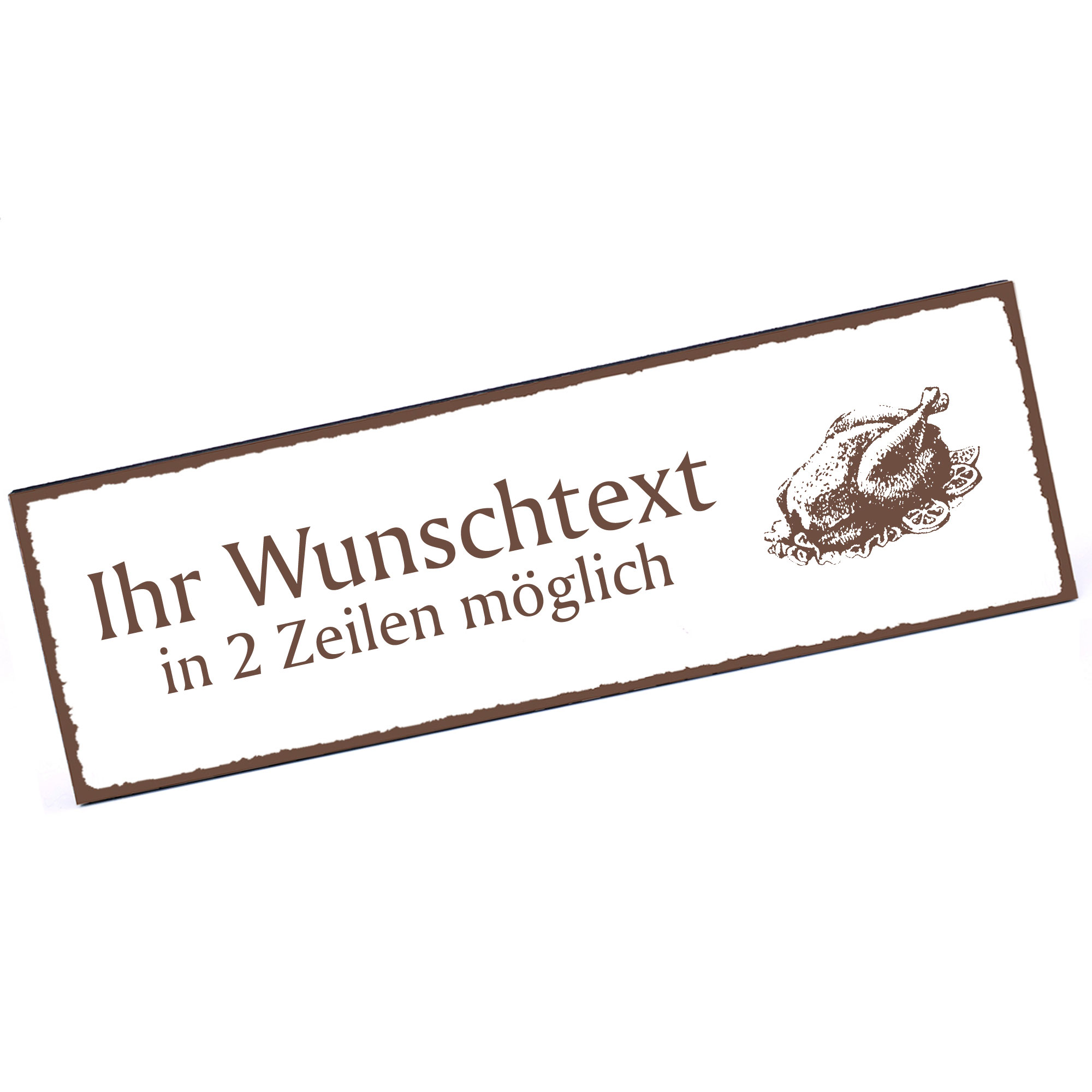 Türschild Broiler  Namensschild personalisiert mit Gravur - 150mm x 50mm - selbstklebend