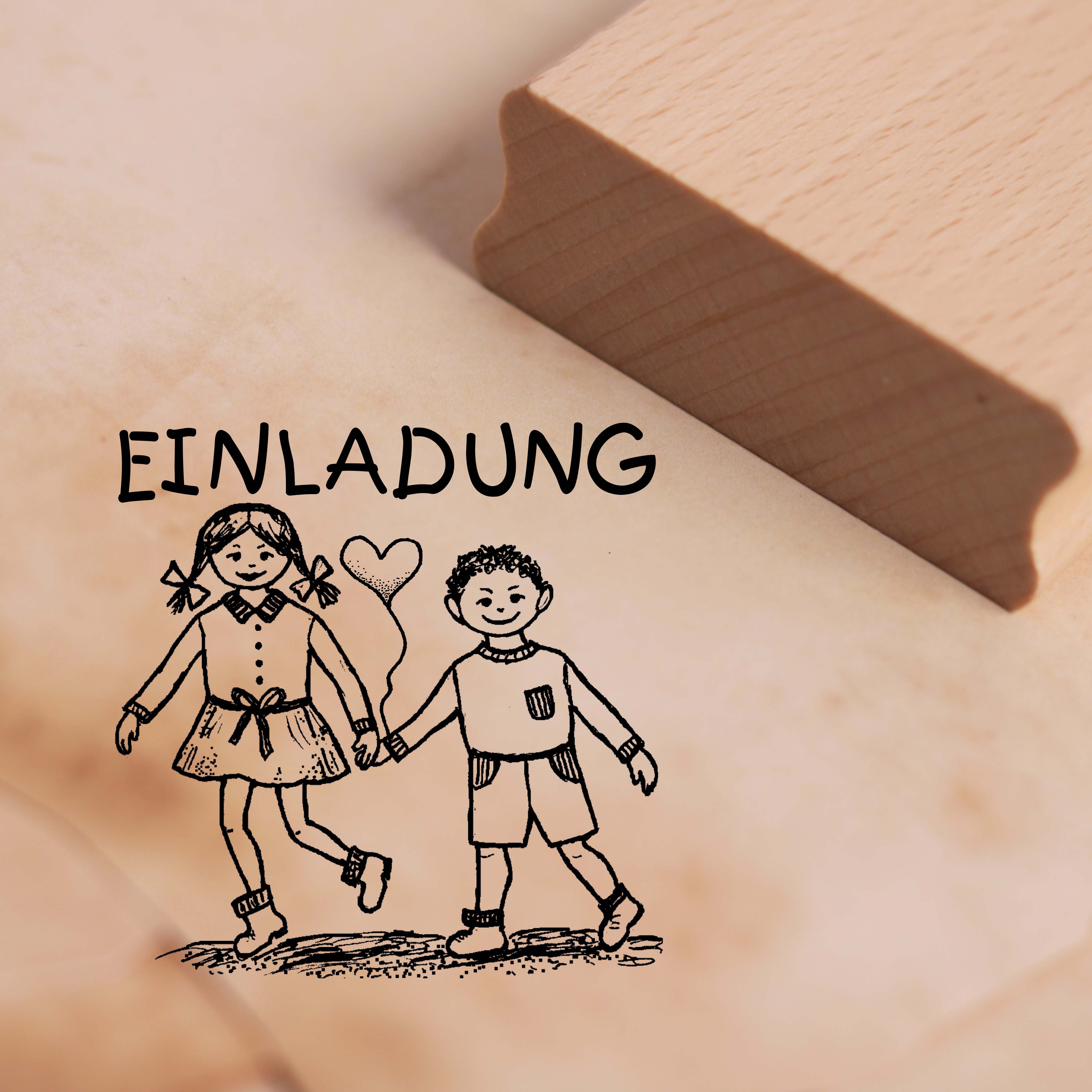 Motivstempel Einladung Stempel Kinder 48mm x 48mm