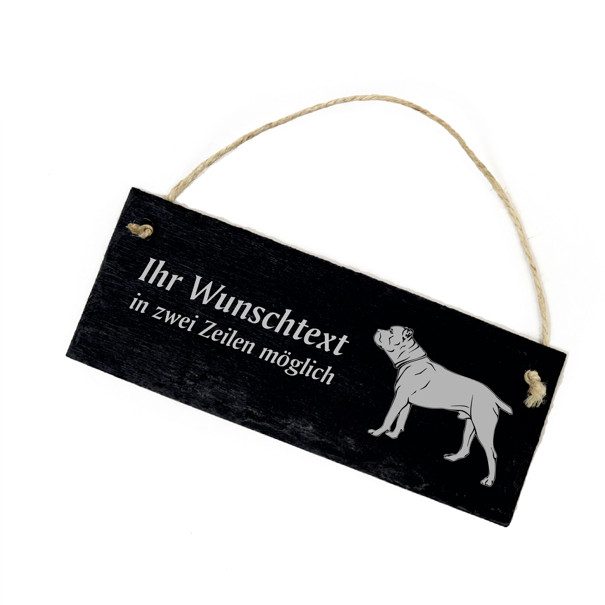 Hundeschild Cane Corso Türschild  Schiefer - personalisiert - 22cm x 8cm
