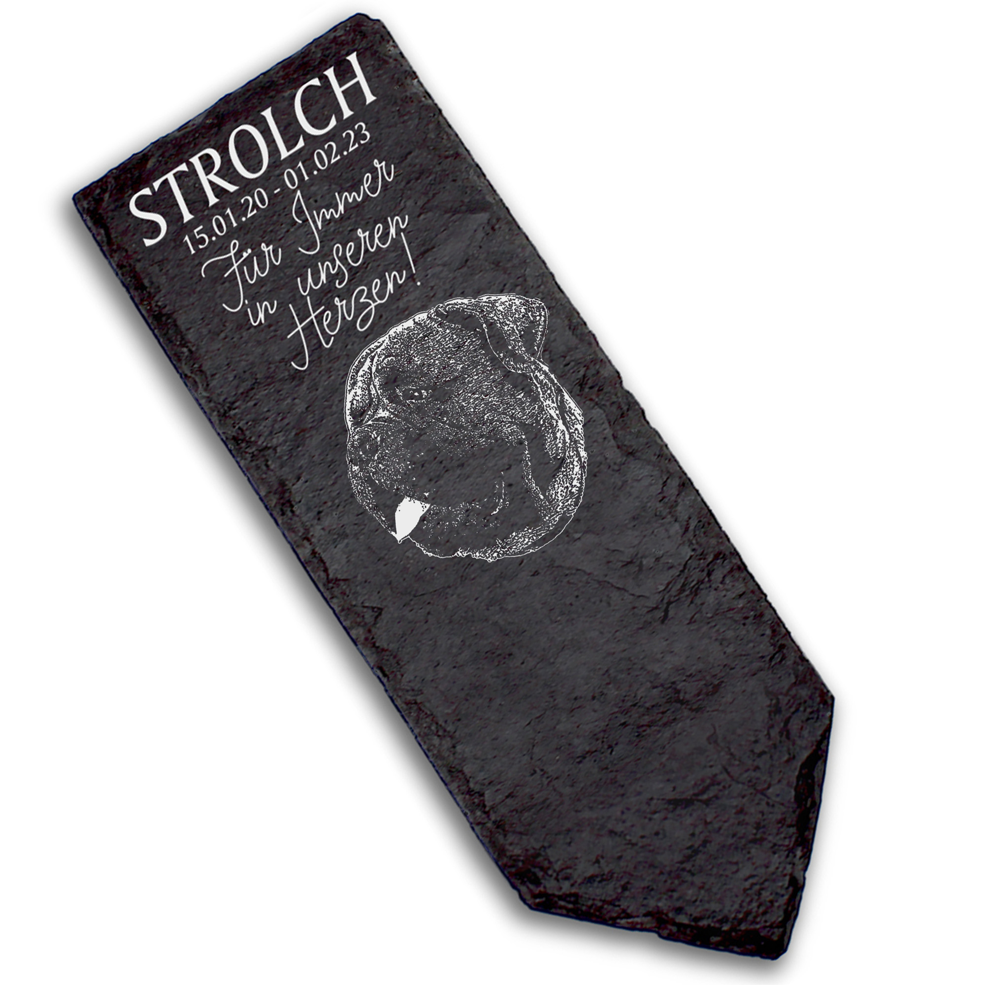 Grabstecker Grabschmuck Grabstein - Bullmastiff  - Personalisiert Grab Deko 8 x 22 cm Grabdekoration