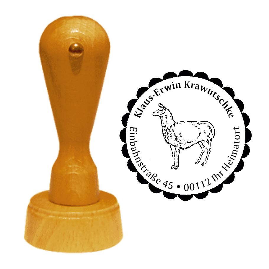 Adressenstempel « LAMA » mit persönlichem Wunschtext