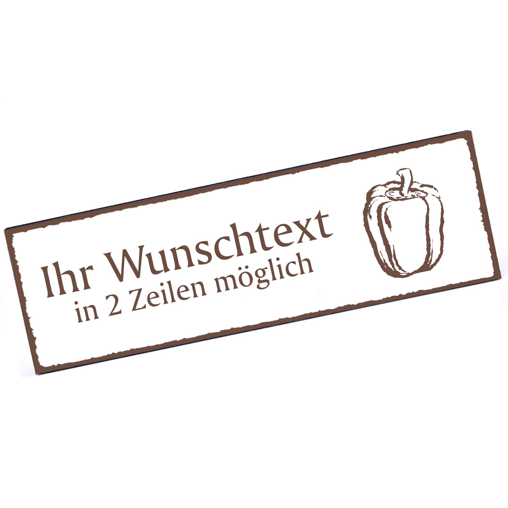 Türschild Bellpepper Paprika  Namensschild personalisiert mit Gravur - 150mm x 50mm - selbstklebend