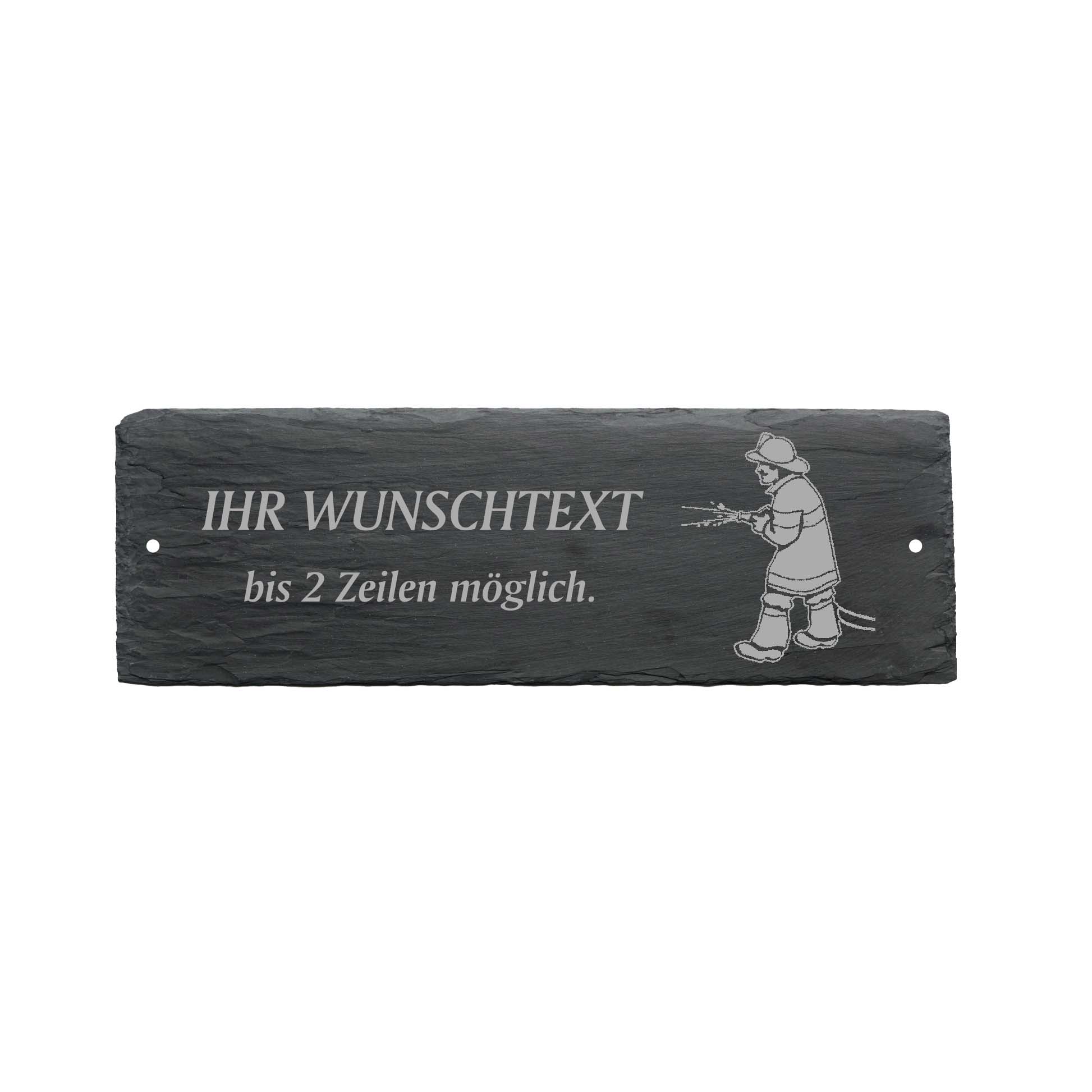Türschild « FEUERWEHRMANN » ca. 22 x 8 cm - aus Schiefer