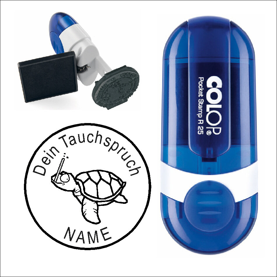 Taucherstempel « Schnorchelnde Schildkröte »