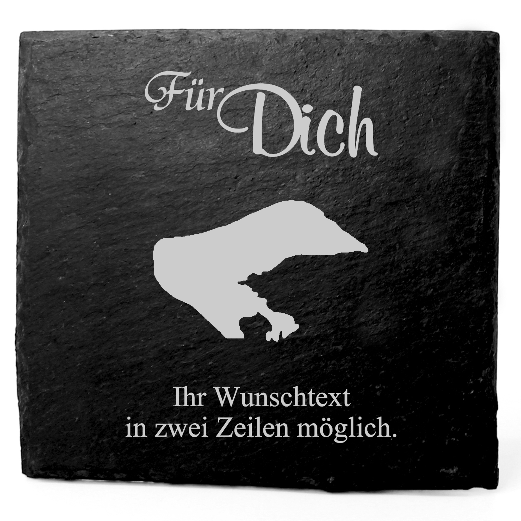 Deko Schiefer Untersetzer personalisiert Insel Borkum - Für Dich - 11x11cm