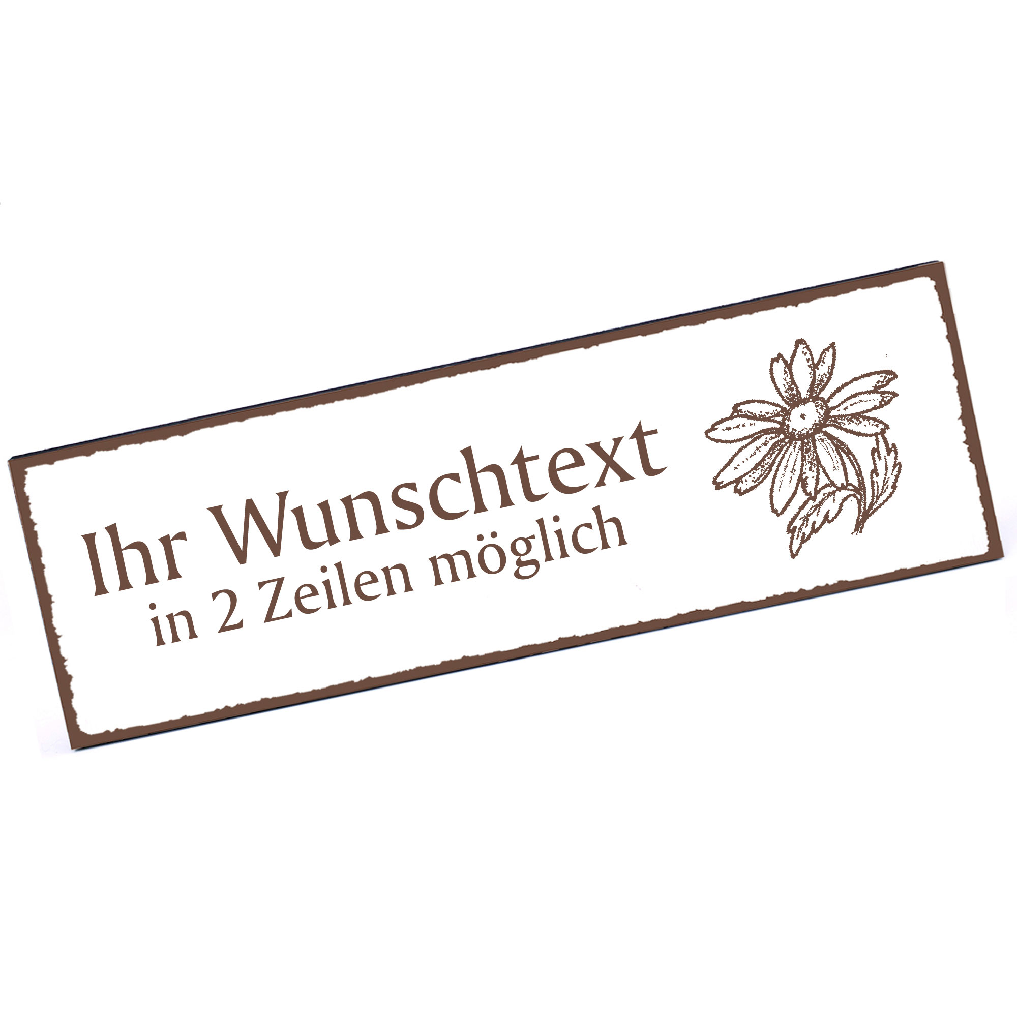 Türschild Margerite  Namensschild personalisiert mit Gravur - 150mm x 50mm - selbstklebend