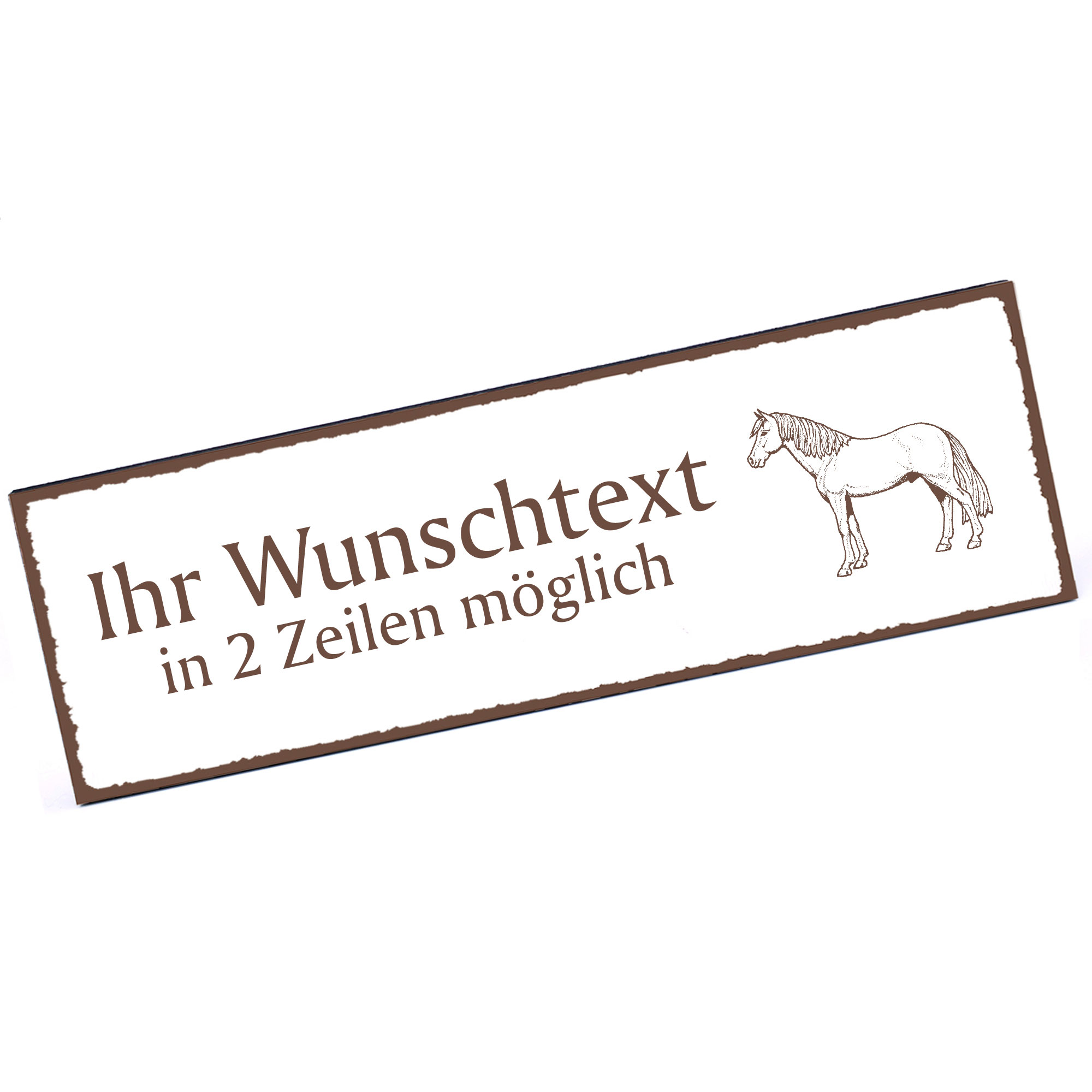 Türschild Hannoveraner Pferd  Namensschild personalisiert mit Gravur - 150mm x 50mm - selbstklebend