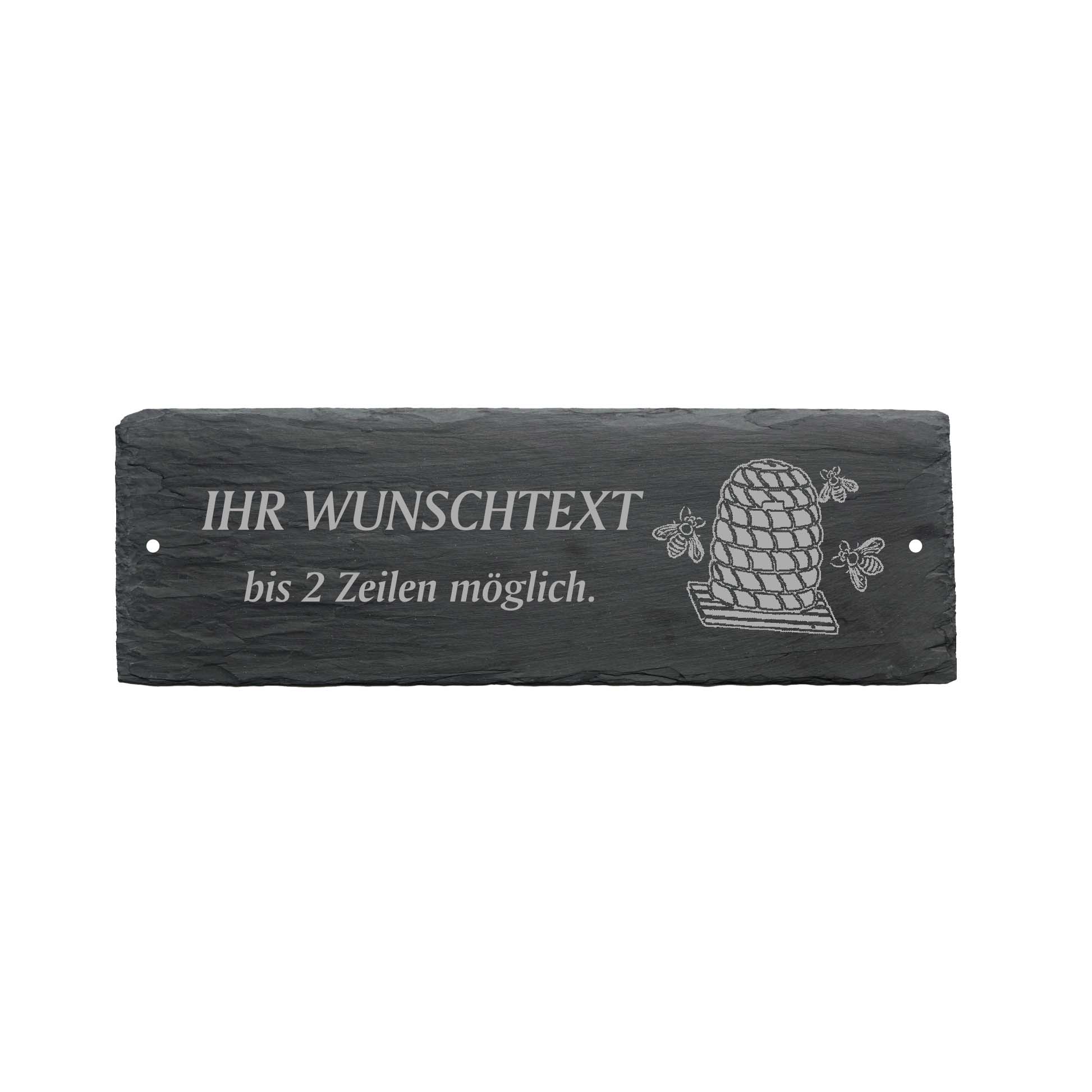 Türschild « IMKER BIENENKORB » ca. 22 x 8 cm - aus Schiefer