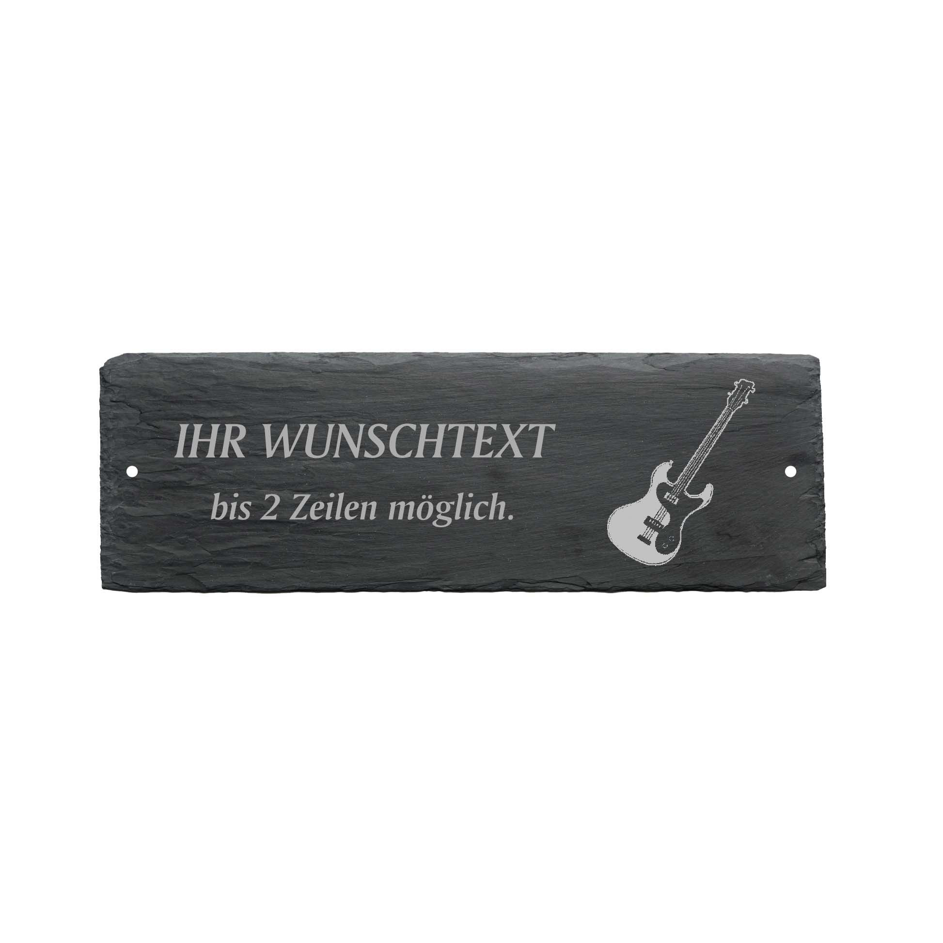 Türschild « E-GITARRE » ca. 22 x 8 cm - aus Schiefer