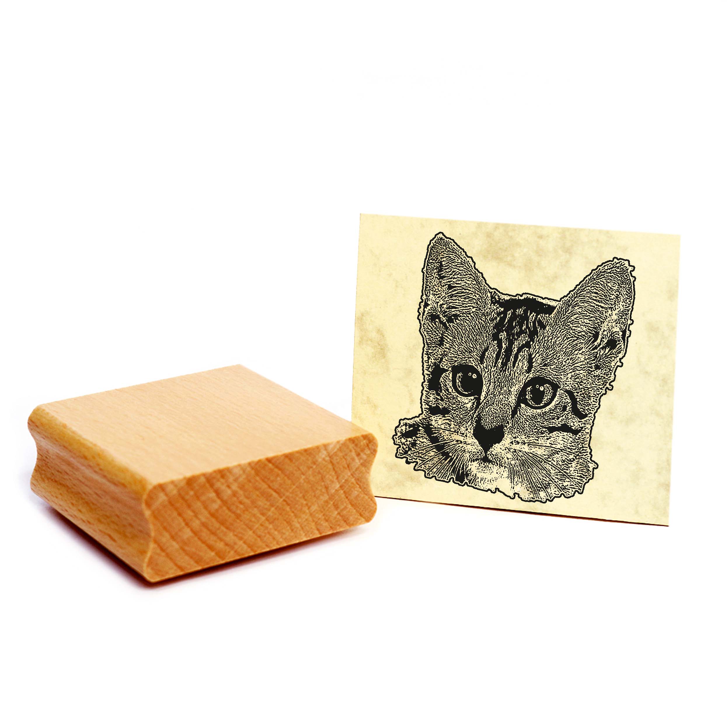 Motivstempel Ägyptische Mau - Stempel Katze Holzstempel ca. 48 x 48 mm