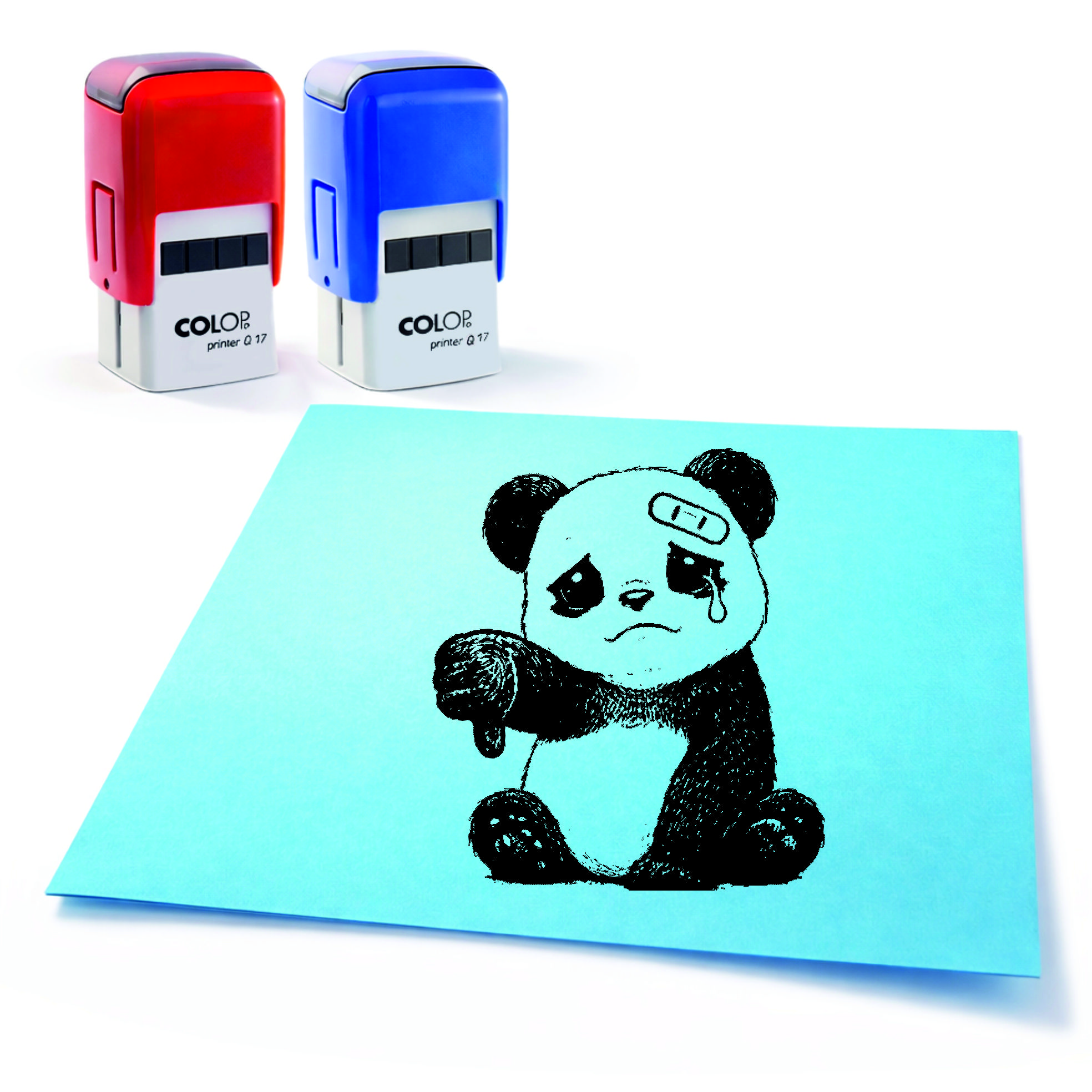  Lehrer Automatikstempel Panda Motivationsstempel Schüler – Tiermotive Daumen runter – Abdruck 16 x 16 mm
