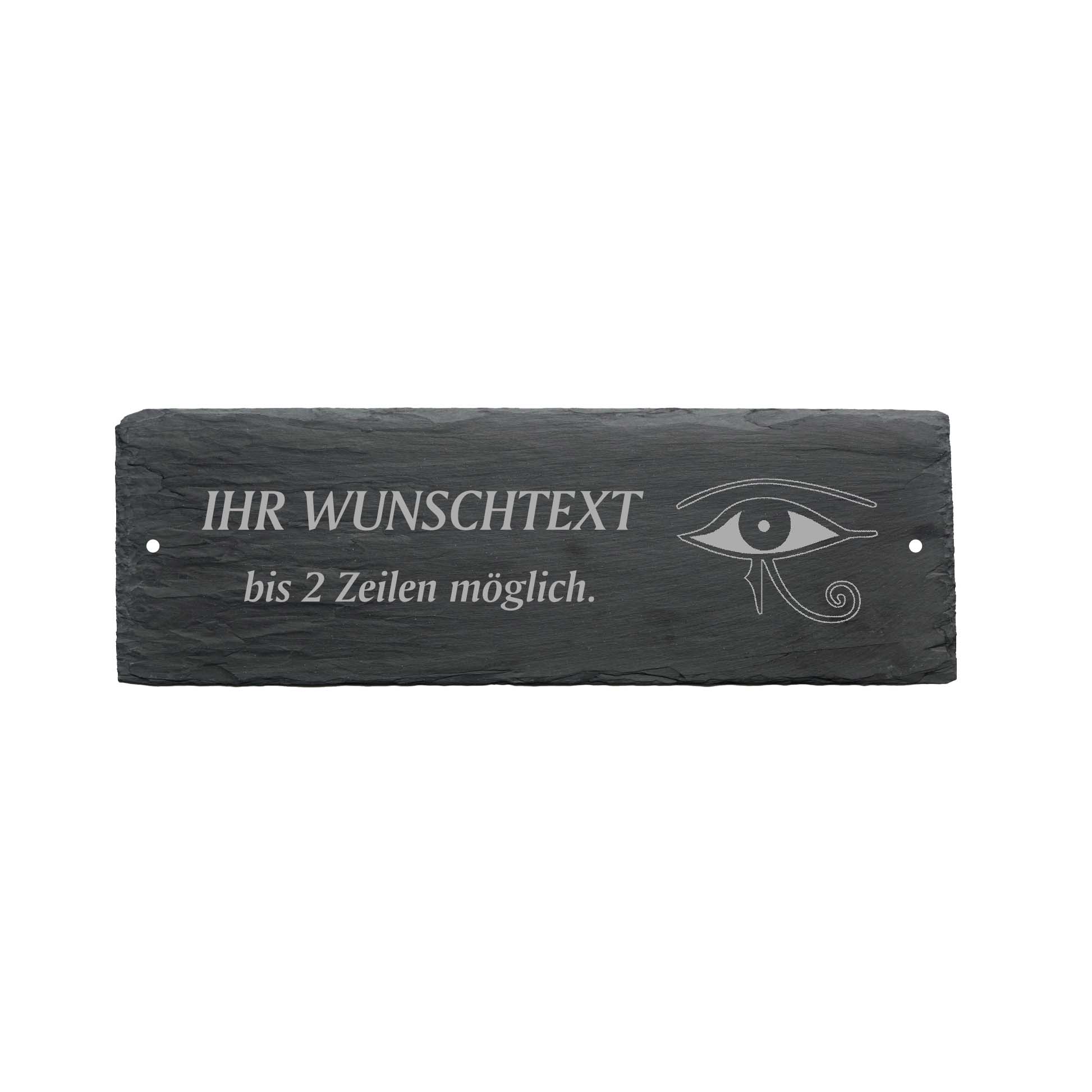 Türschild « ÄGYPTISCHES AUGE » ca. 22 x 8 cm - aus Schiefer