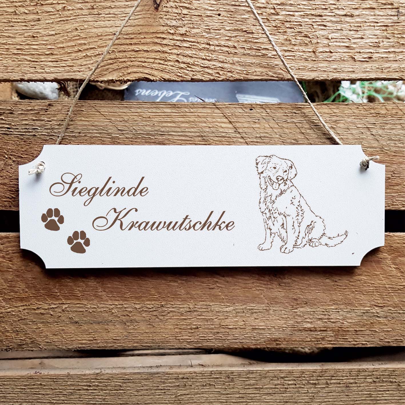 Schild « Nova Scotia Duck Tolling Retriever » Namensschild Türschild zum Anhängen - 20 x 6,7 cm