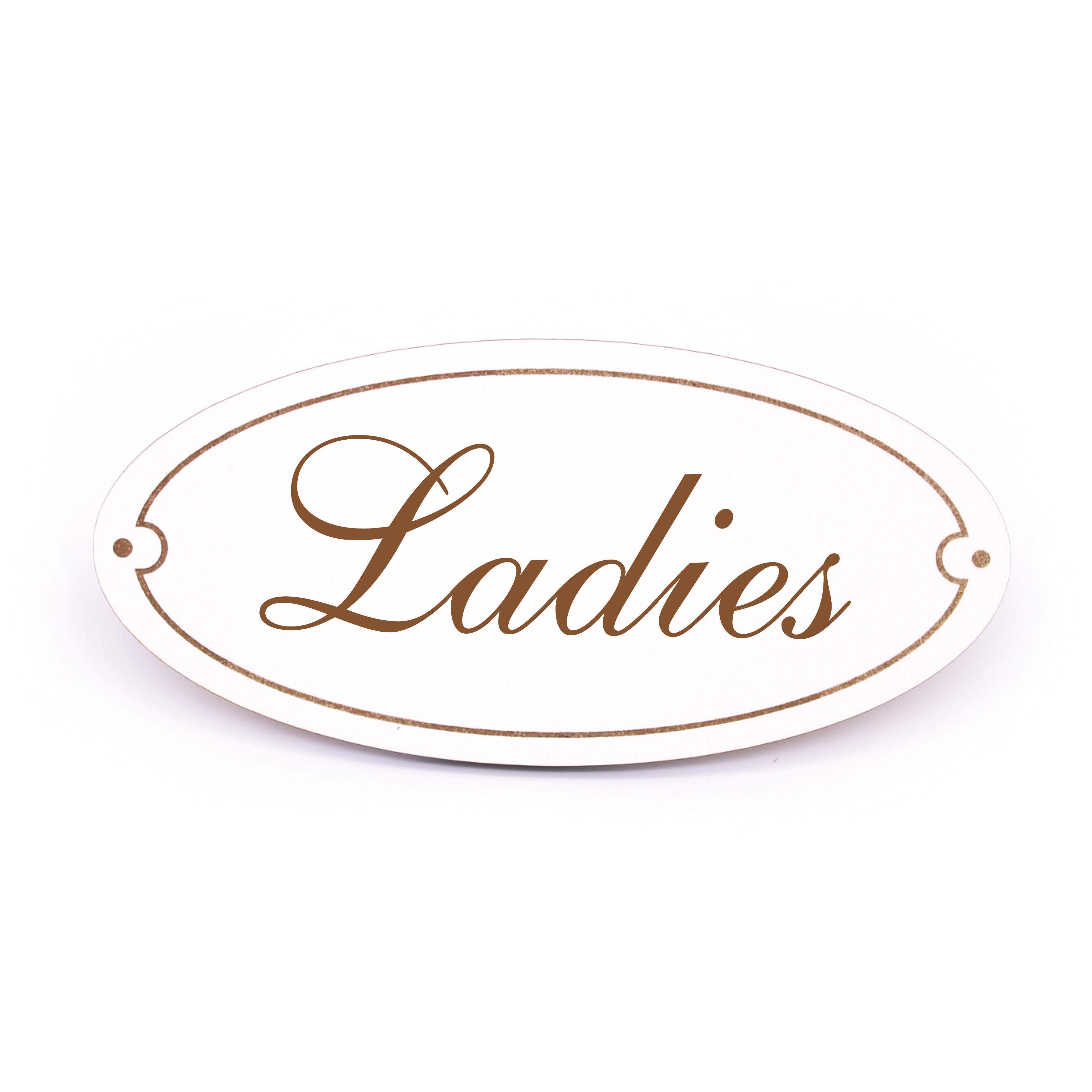 Ovales Türschild Ladies - selbstklebend - 15 x 7 cm