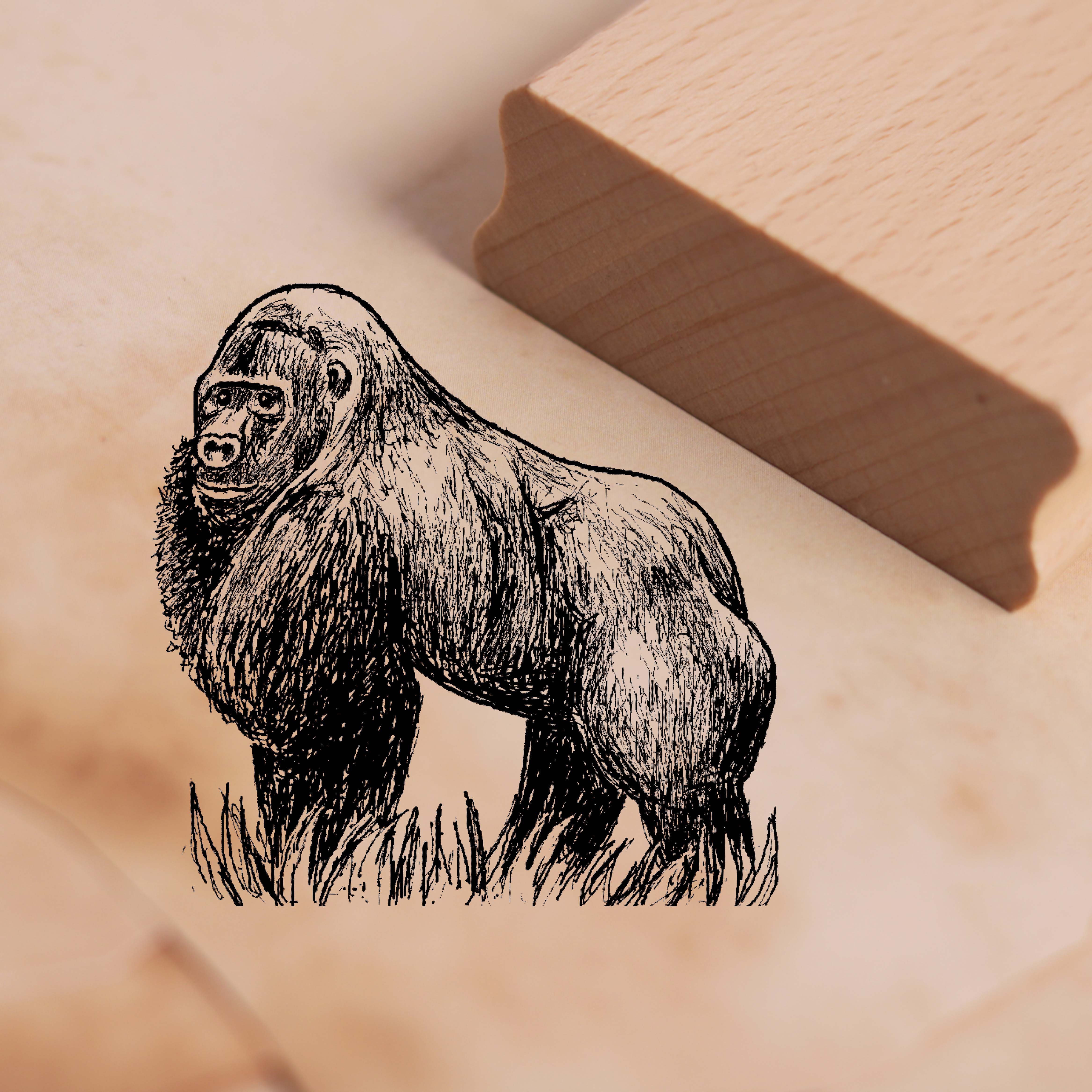 Motivstempel Gorilla Stempel Affe 38 x 38 mm