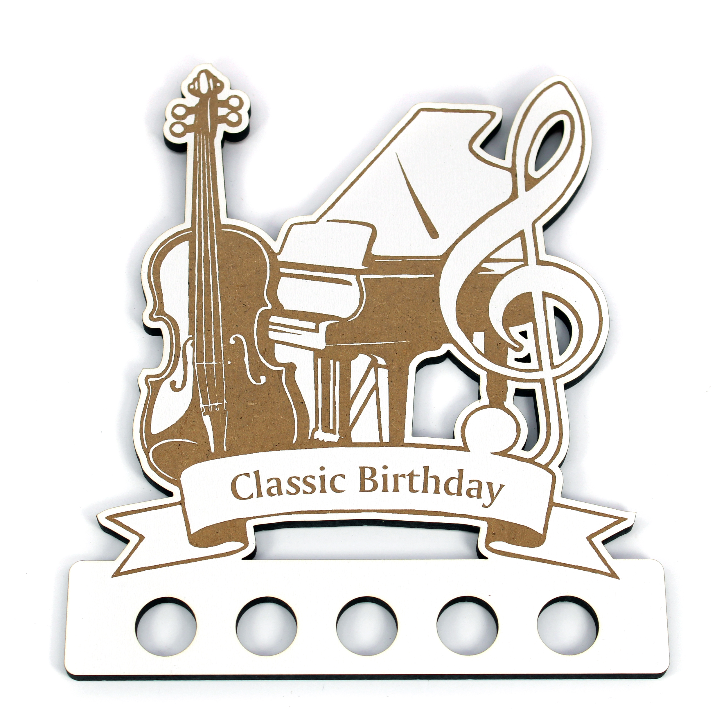 Geldgeschenk Klassik Geburtstag - 15cm x 18cm - Classic Birthday - Violine, Notenschlüssel & Flügel