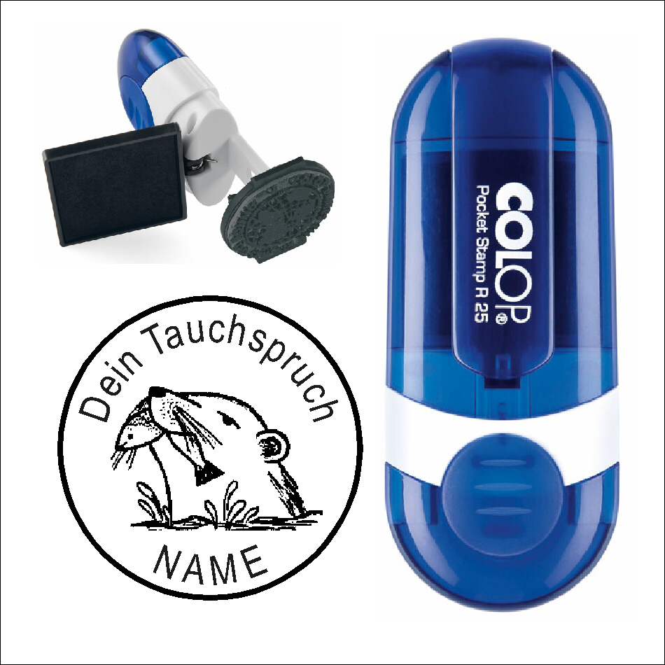 Taucherstempel « Seerobbe mit Fisch »