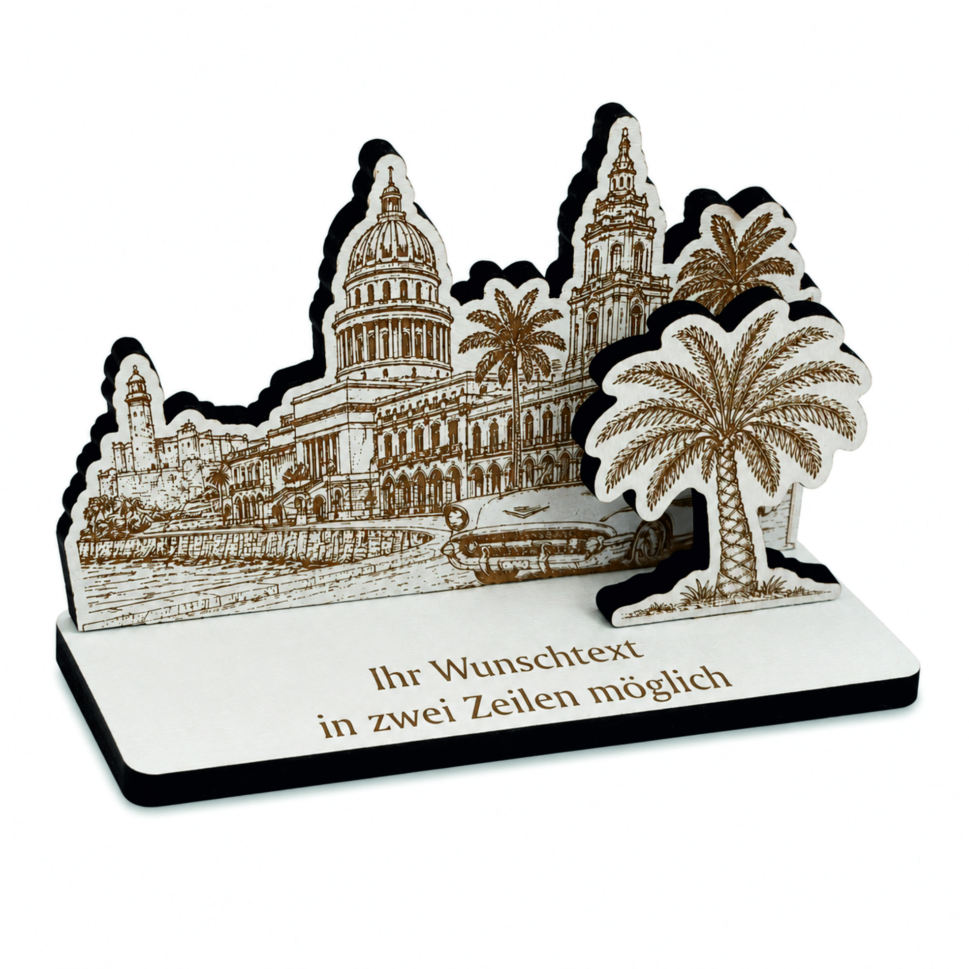 Reisegutschein Havanna Kuba personalisiert - Schild für Geld Gutschein - 11 x 7,5 cm