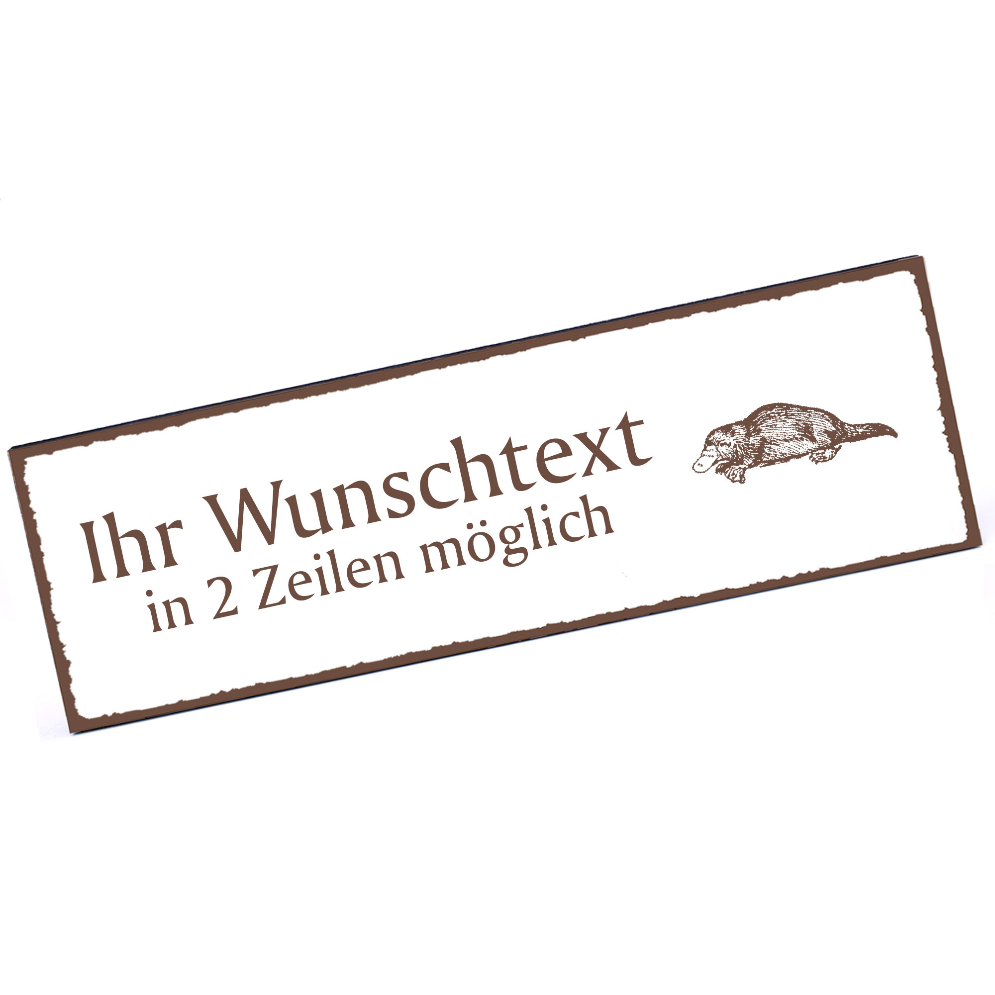 Türschild Schnabeltier  Namensschild personalisiert mit Gravur - 150mm x 50mm - selbstklebend