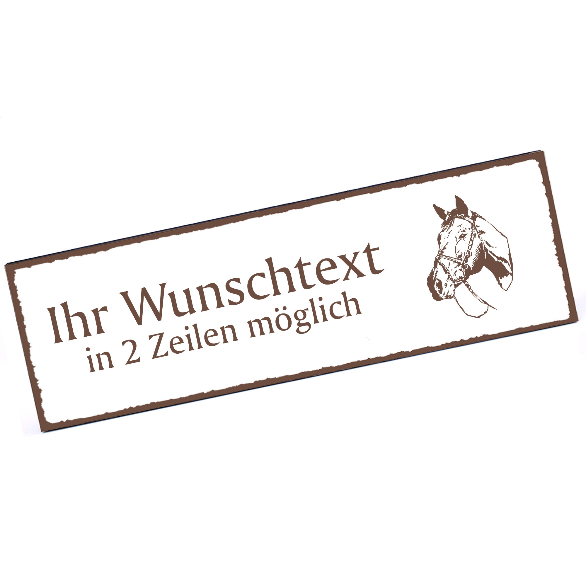 Türschild American Quarter Horse Kopf  Namensschild personalisiert mit Gravur - 150mm x 50mm - selbs