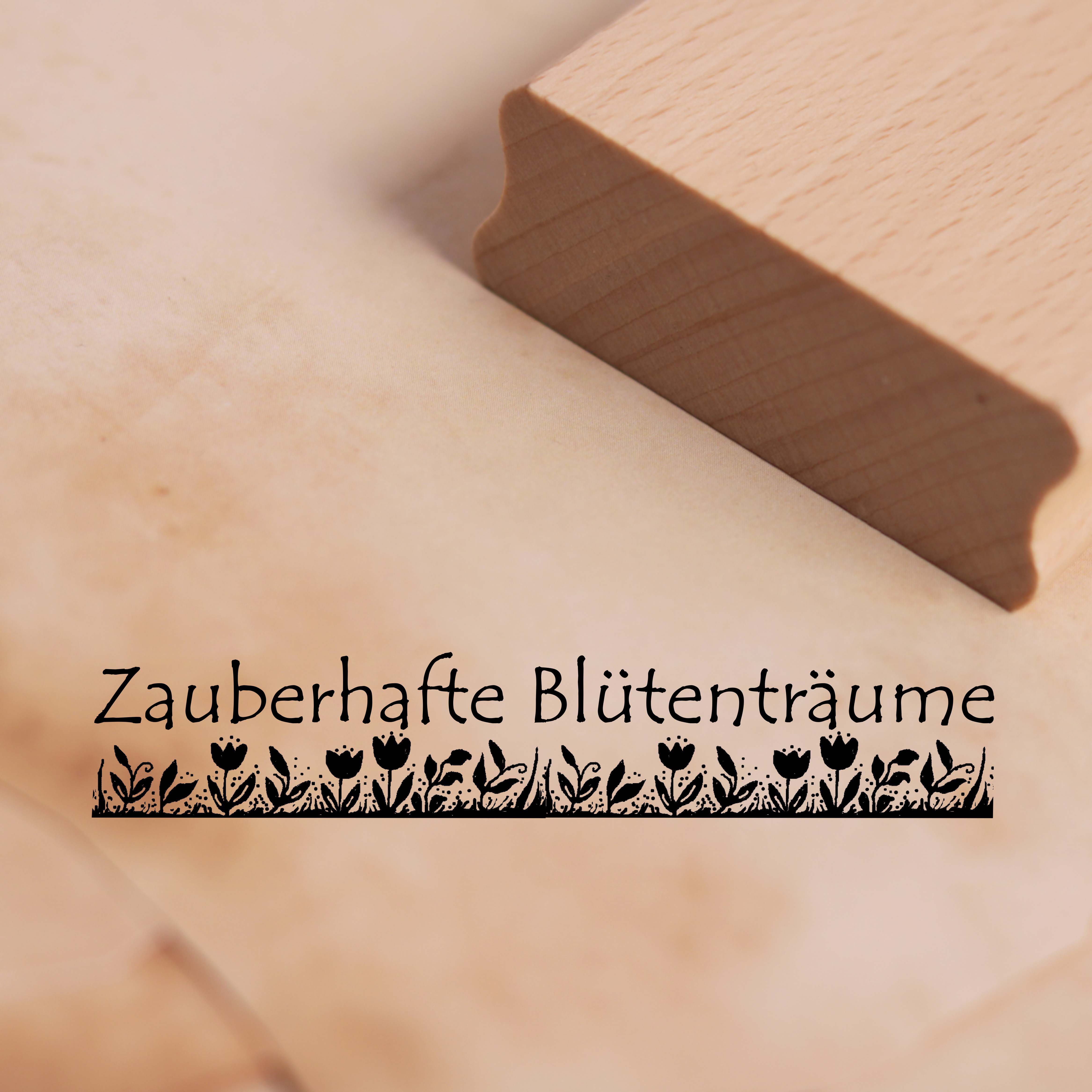 Motivstempel Bordüre Zauberhafte Blütenträume - Stempel Blumenwiese Frühling 98 x 18 mm