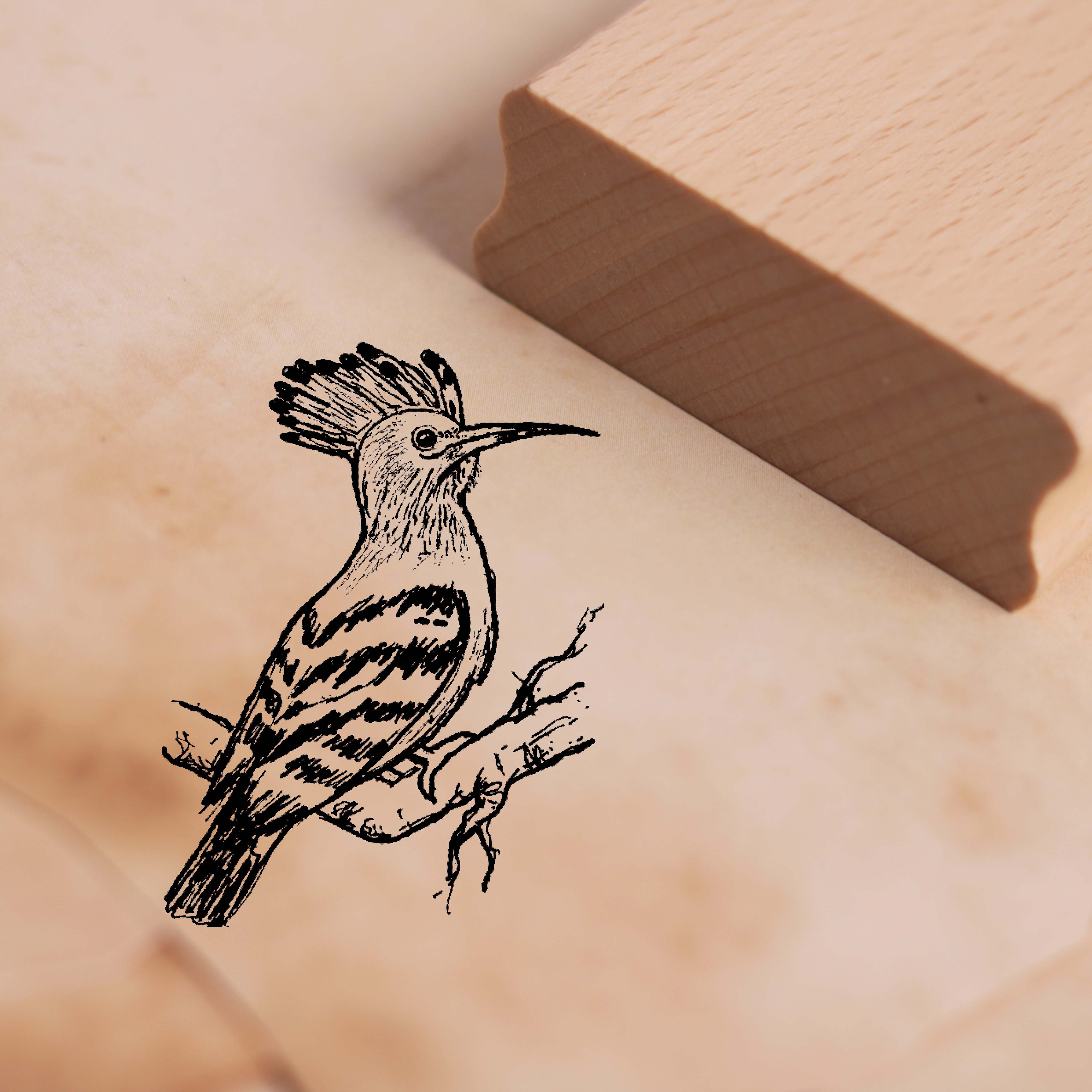 Motivstempel Wiedehopf - Vogel Stempel 36 x 48 mm