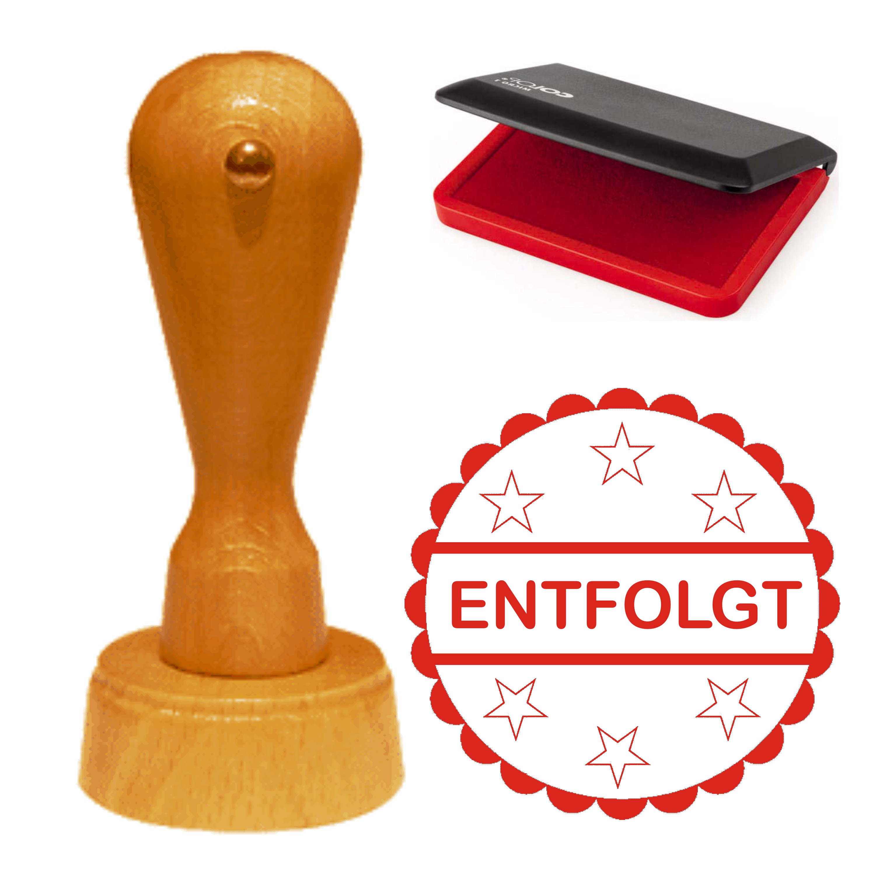 Cooler Stempel « ENTFOLGT » inkl. Stempelkissen