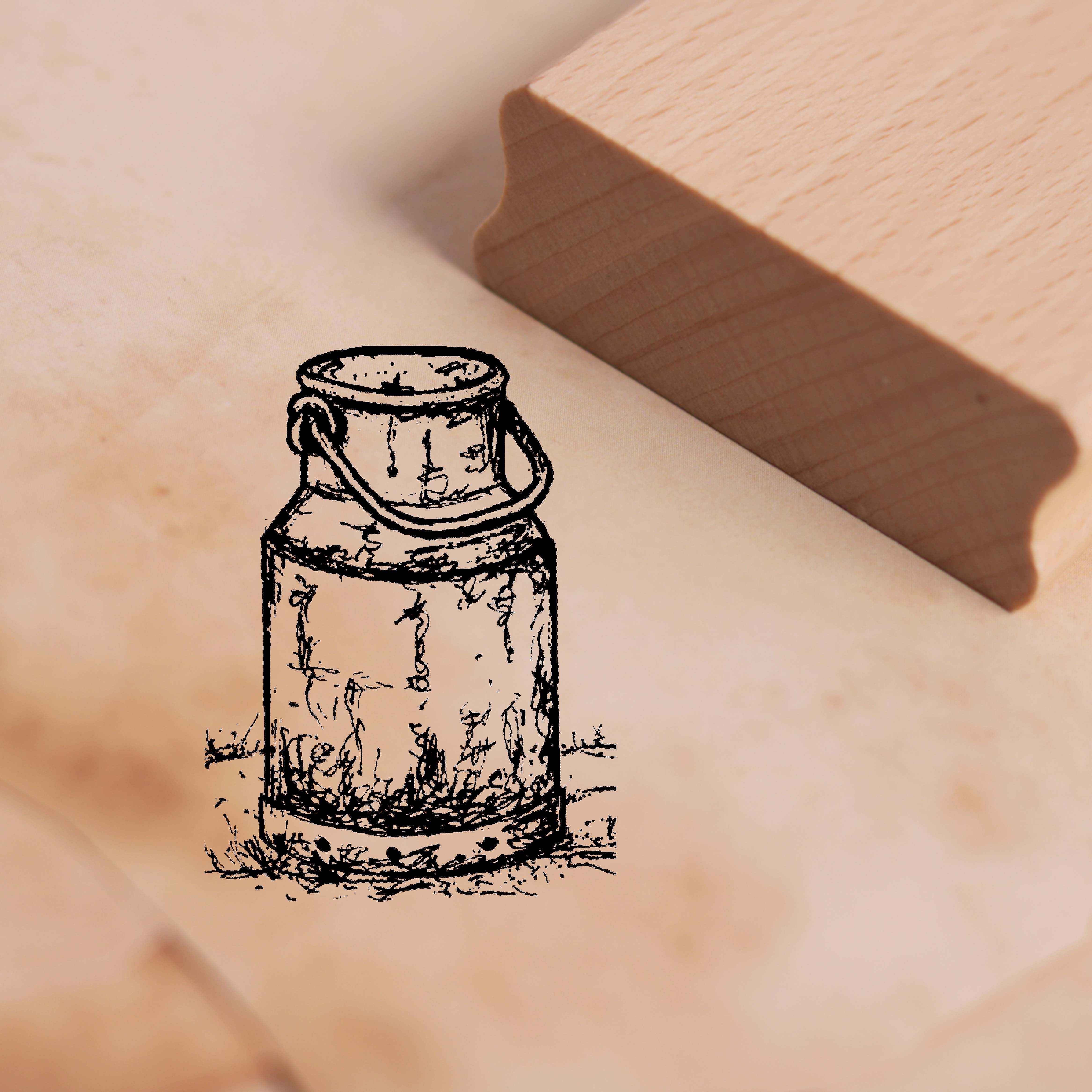 Motivstempel Milchkanne mit Henkel - Stempel 28 x 38 mm