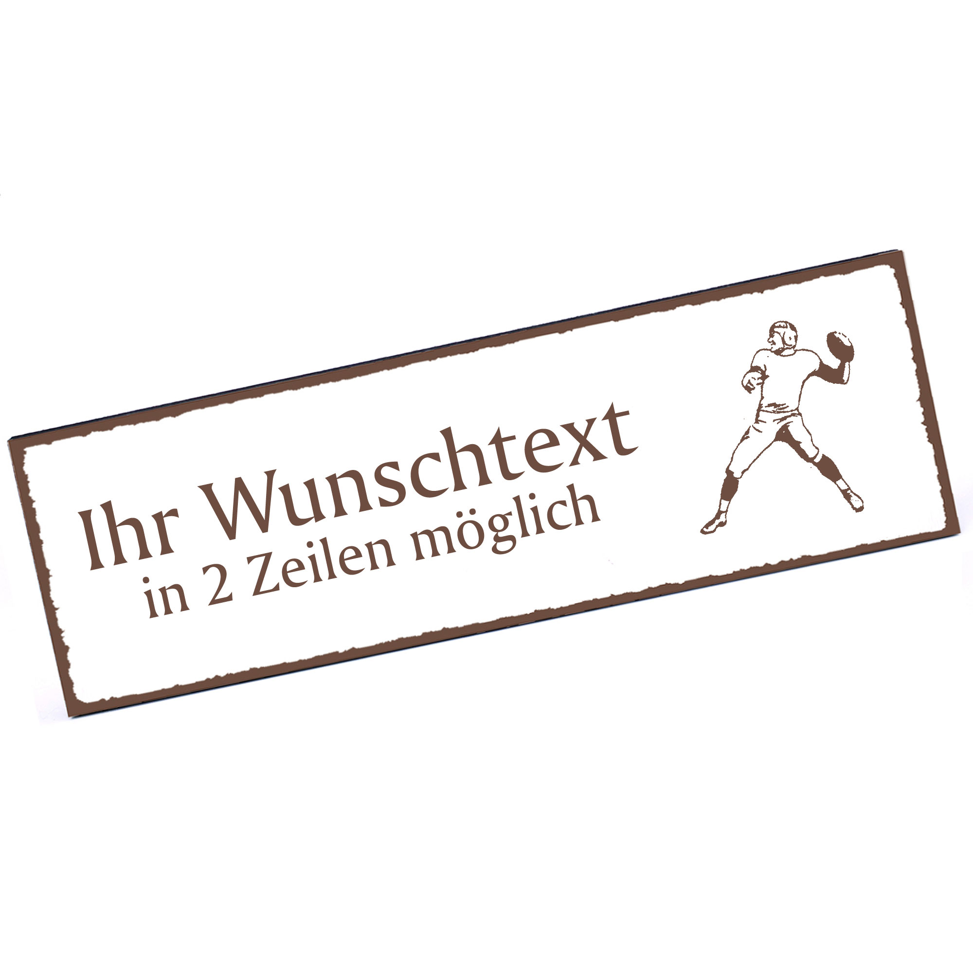 Türschild Footballspieler  Namensschild personalisiert mit Gravur - 150mm x 50mm - selbstklebend