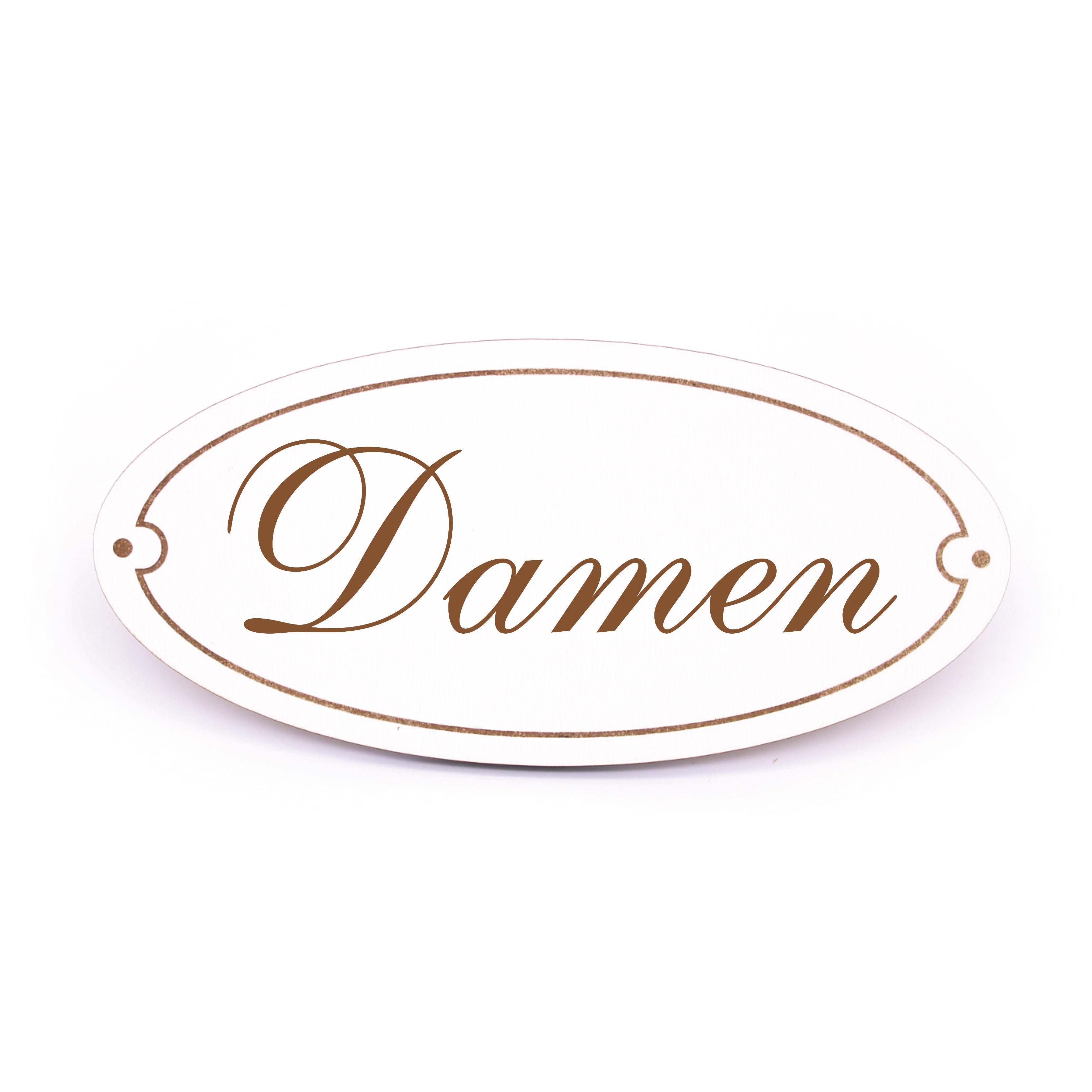 Ovales Türschild Damen - selbstklebend - 15 x 7 cm