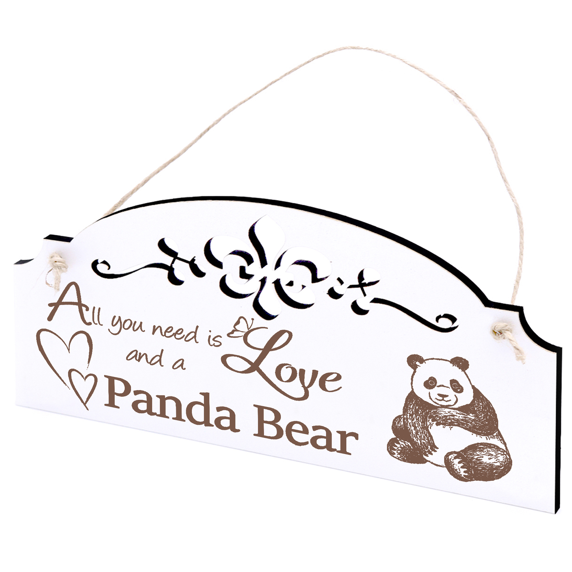 Schild Panda Bär Deko 20x10cm - All you need is Love and a Panda Bear - Holz
