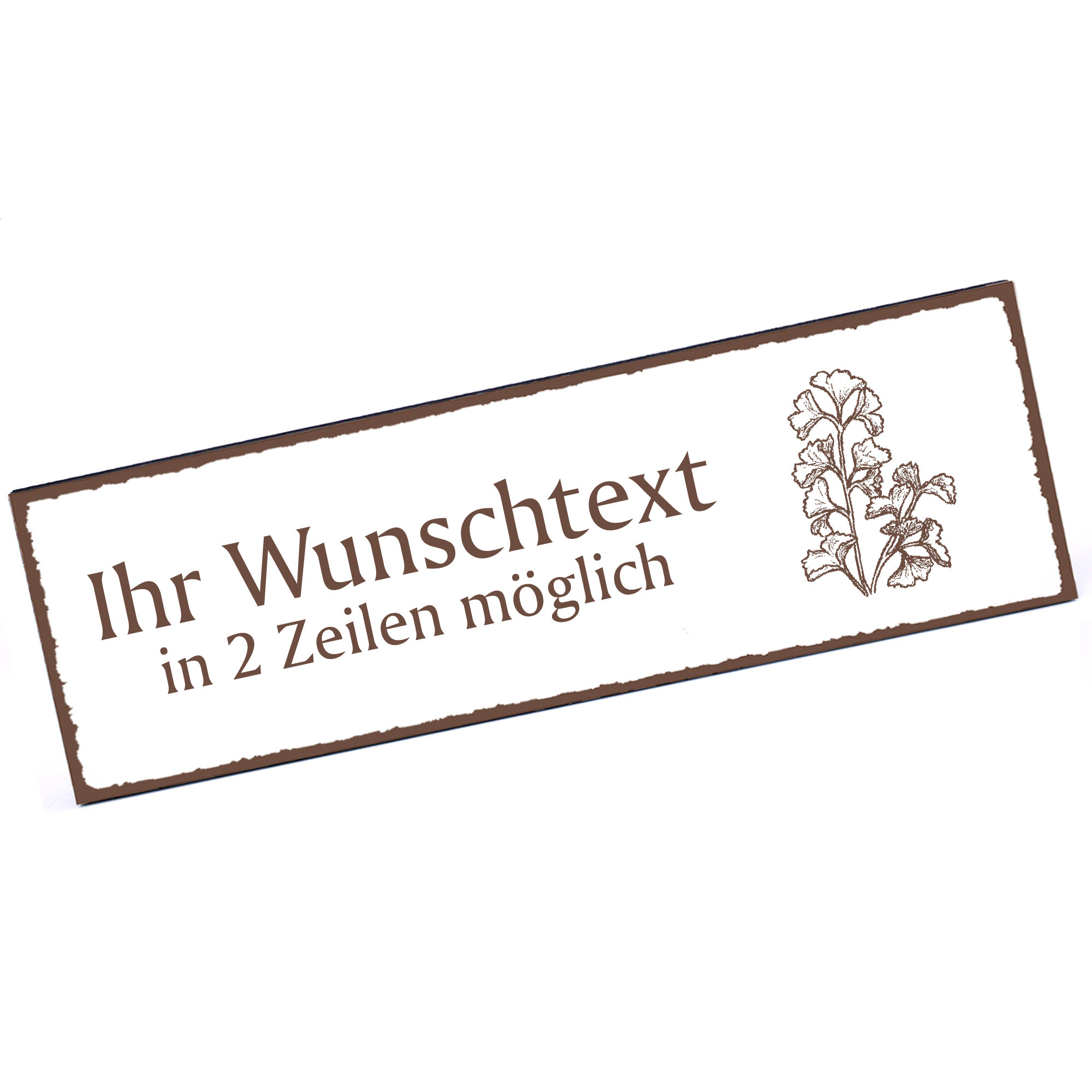 Türschild Petersilie  Namensschild personalisiert mit Gravur - 150mm x 50mm - selbstklebend