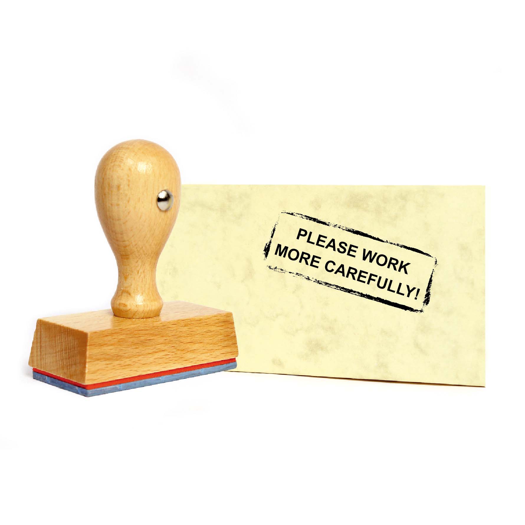 Lehrerstempel Stempel PLEASE WORK MORE CAREFULLY Schulstempel Englisch Motivation Bürostempel 49x19