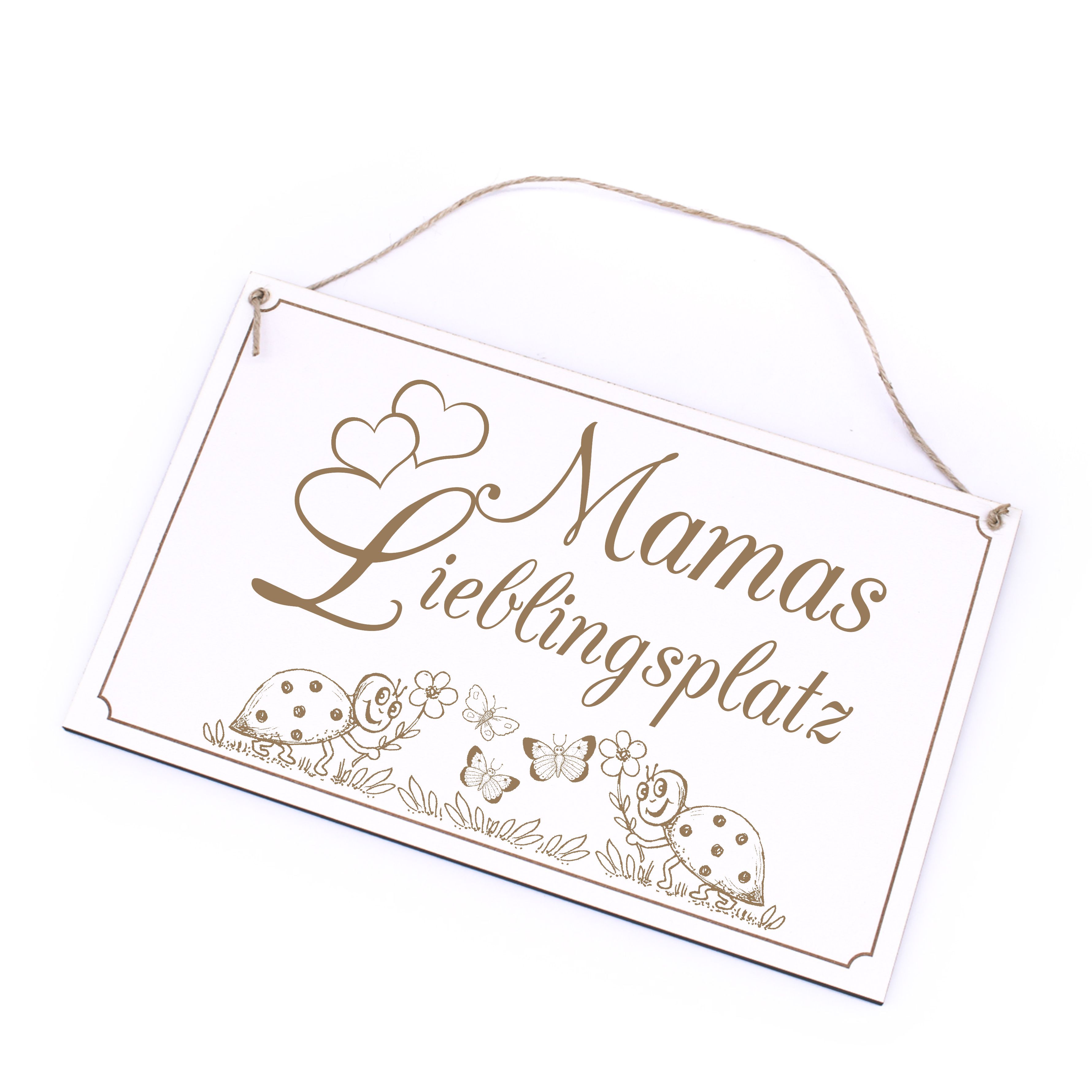 Mama Schild - Mamas Lieblingsplatz - Holzschild Dekoschild 26 x 16 cm