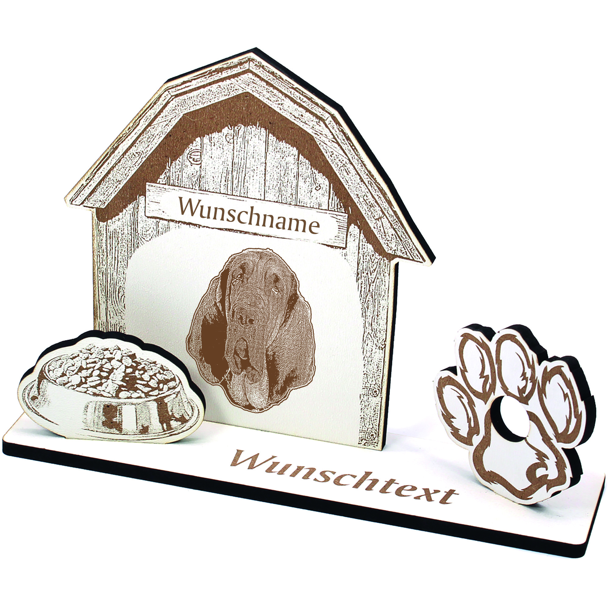 Geldgeschenk Hund Bloodhound  - personalisiert 20x14cm